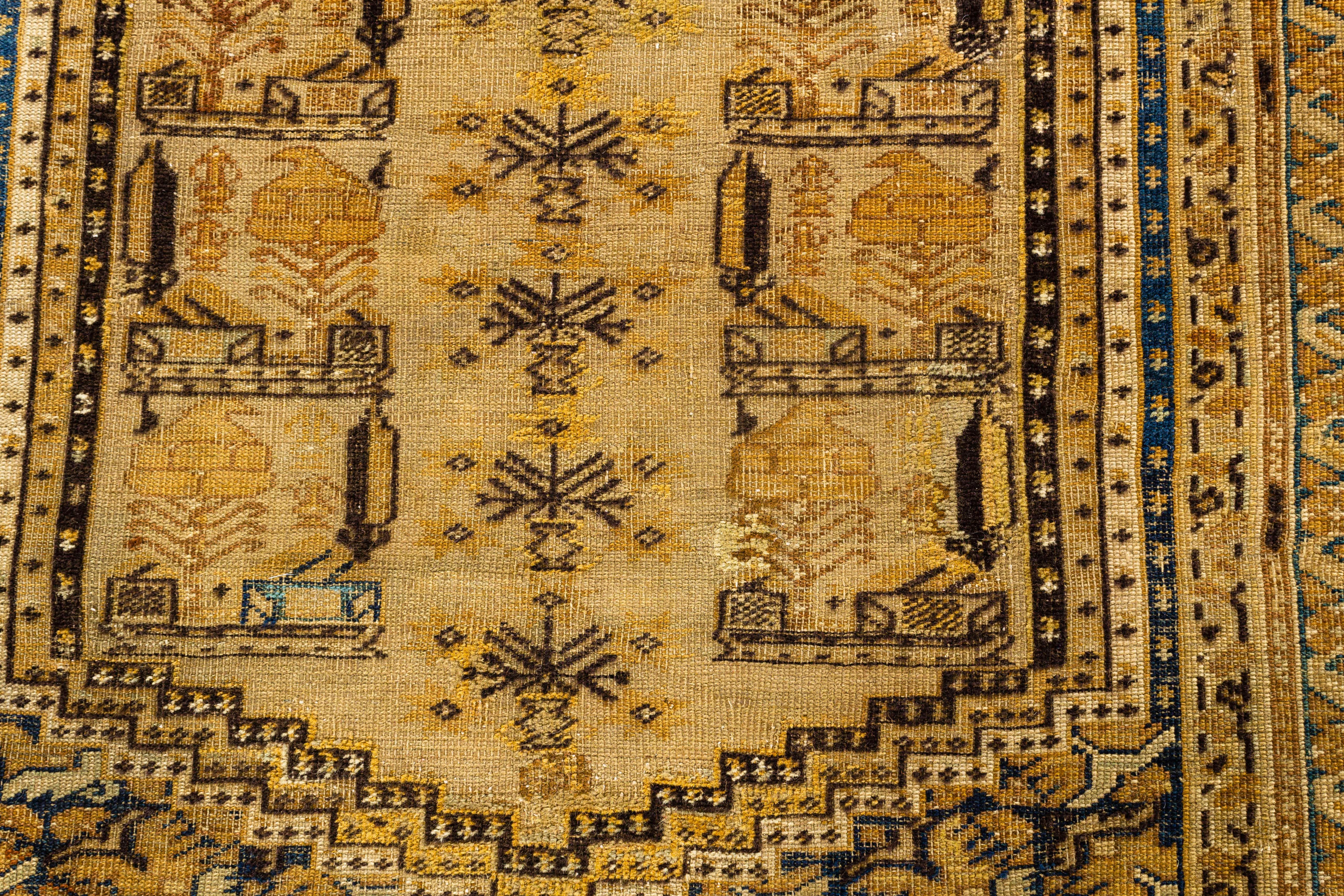 Wool Antique Turkish Ghiordes Rug, circa 1890 4'2 x 6'3 For Sale