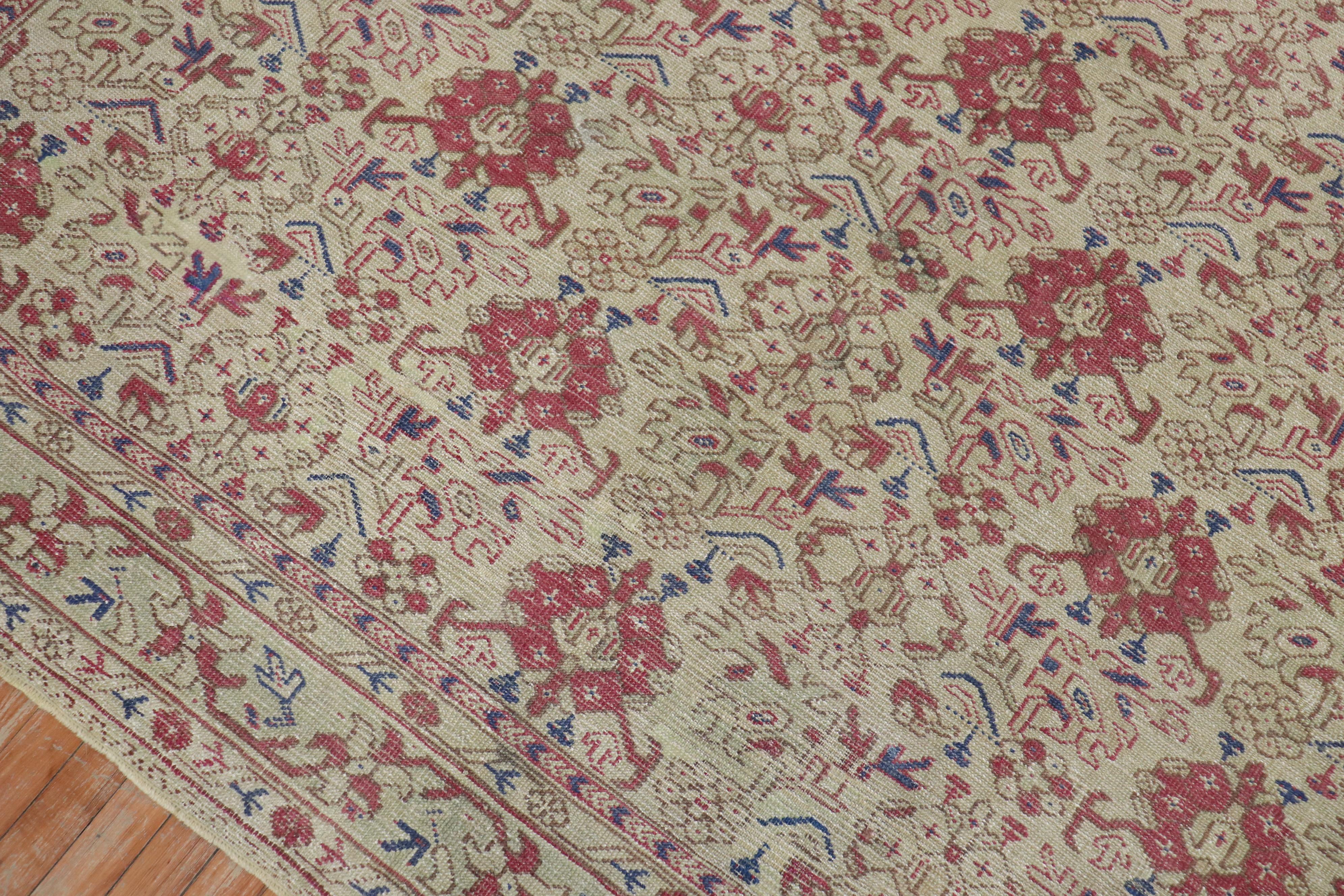 Antiker türkischer Ghiordes-Teppich (Romantik) im Angebot