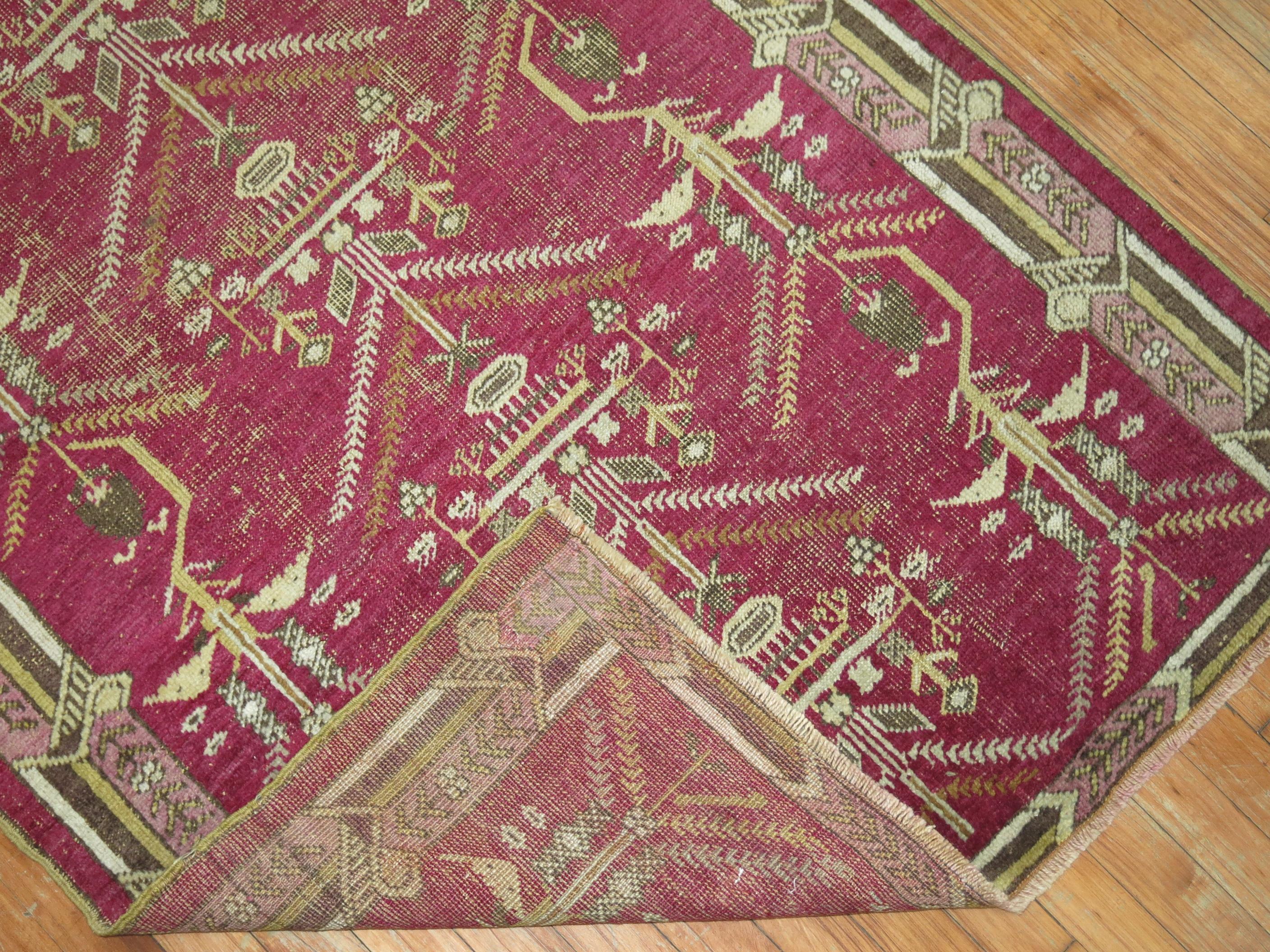 Hand-Woven Antique Turkish Ghiordes Rug For Sale