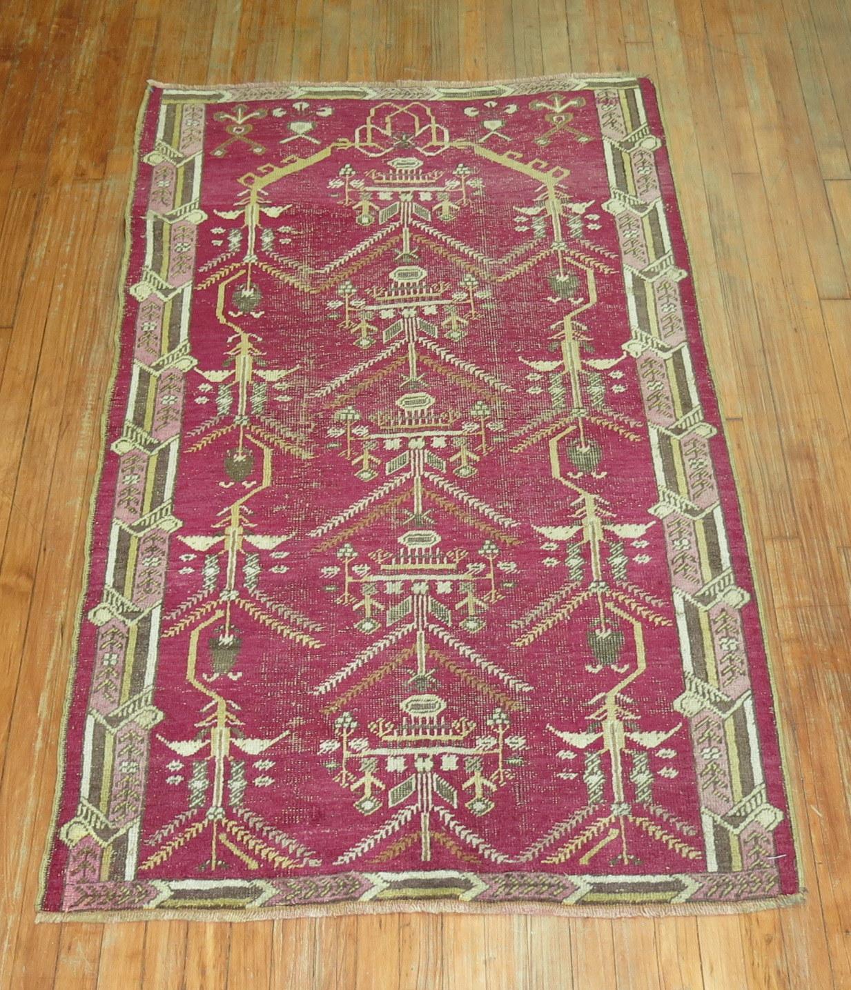 20th Century Antique Turkish Ghiordes Rug For Sale