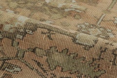 Antique Turkish Ghiordes Rug in Beige & Celadon Floral Field - Rug & Kilim