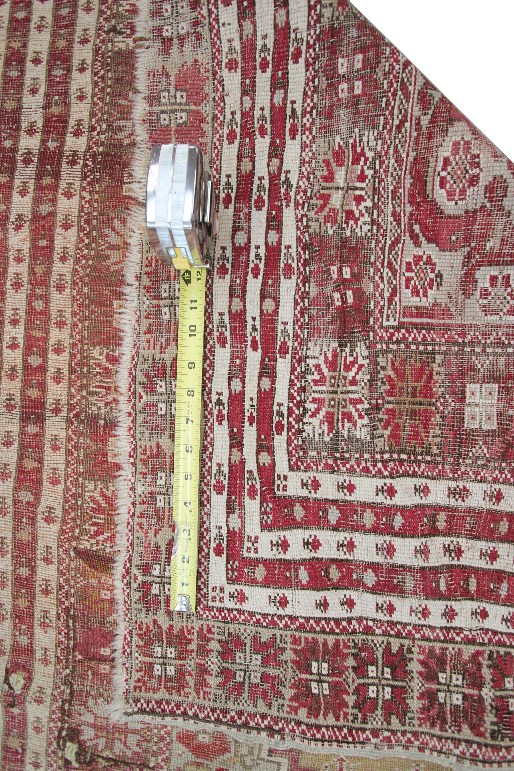 Antique Turkish Gordis Rug Collectors Rug Wool Foundation For Sale 6