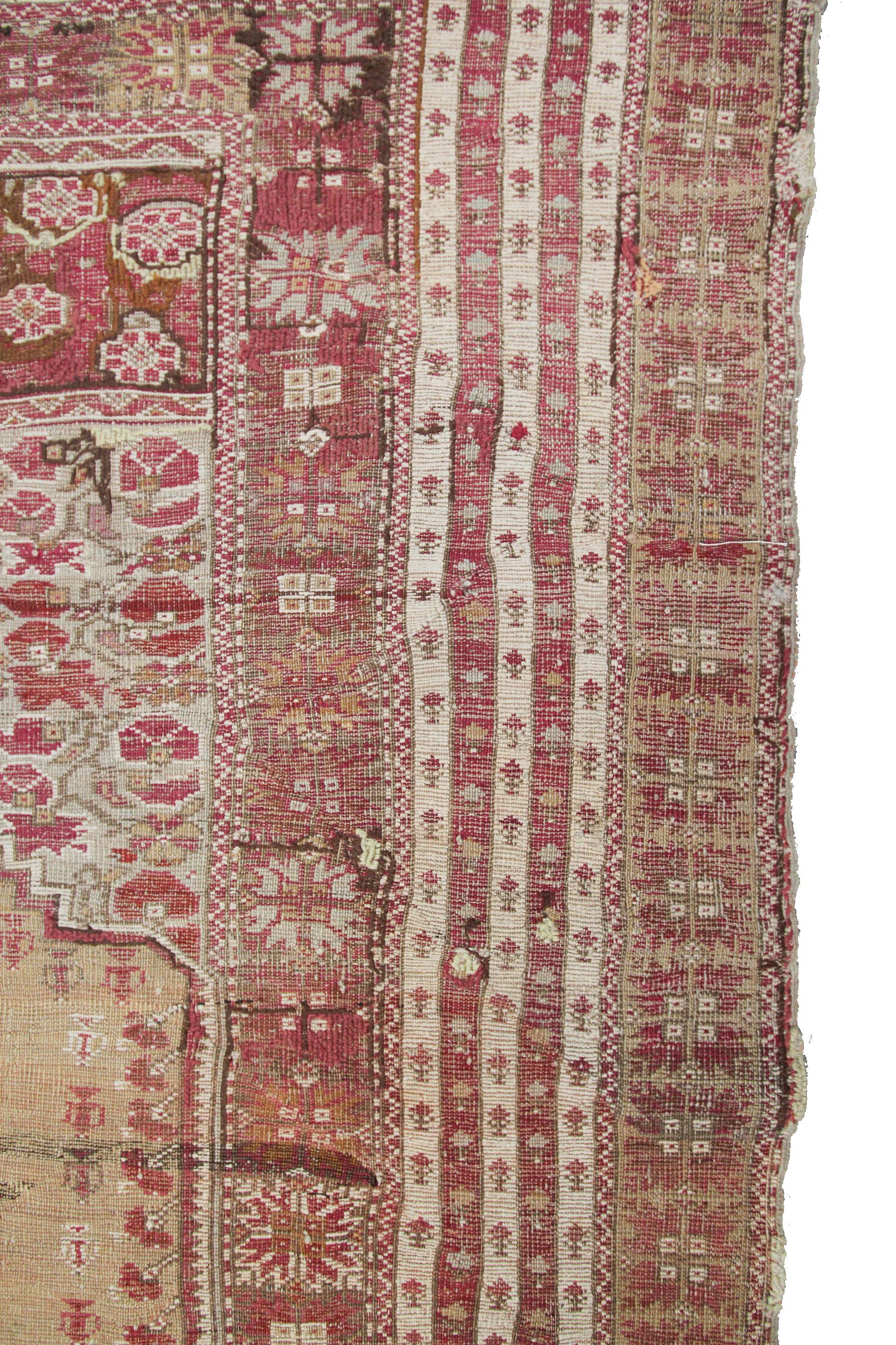 Antique Turkish Gordis Rug Collectors Rug Wool Foundation For Sale 2
