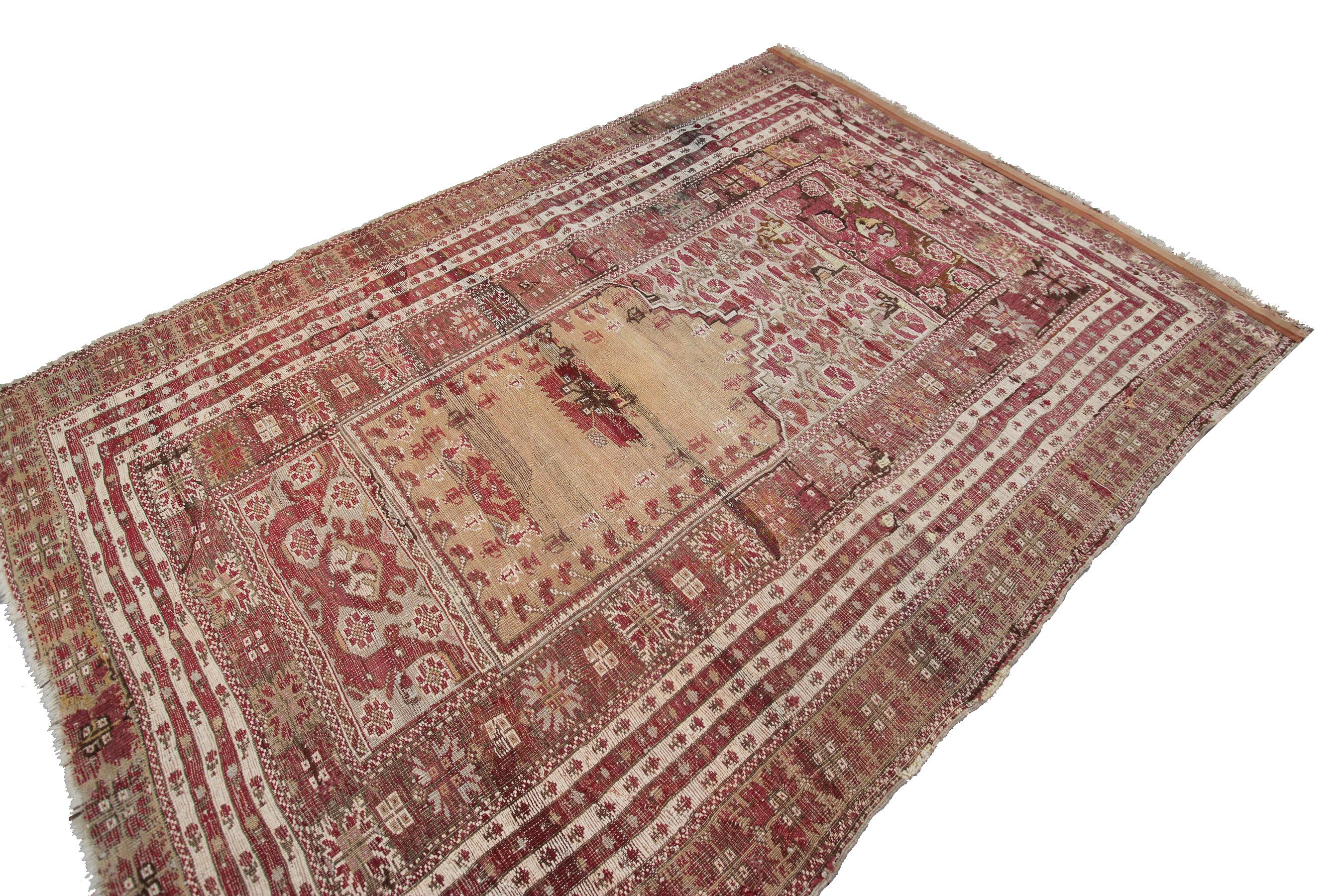 Antique Turkish Gordis Rug Collectors Rug Wool Foundation For Sale 3