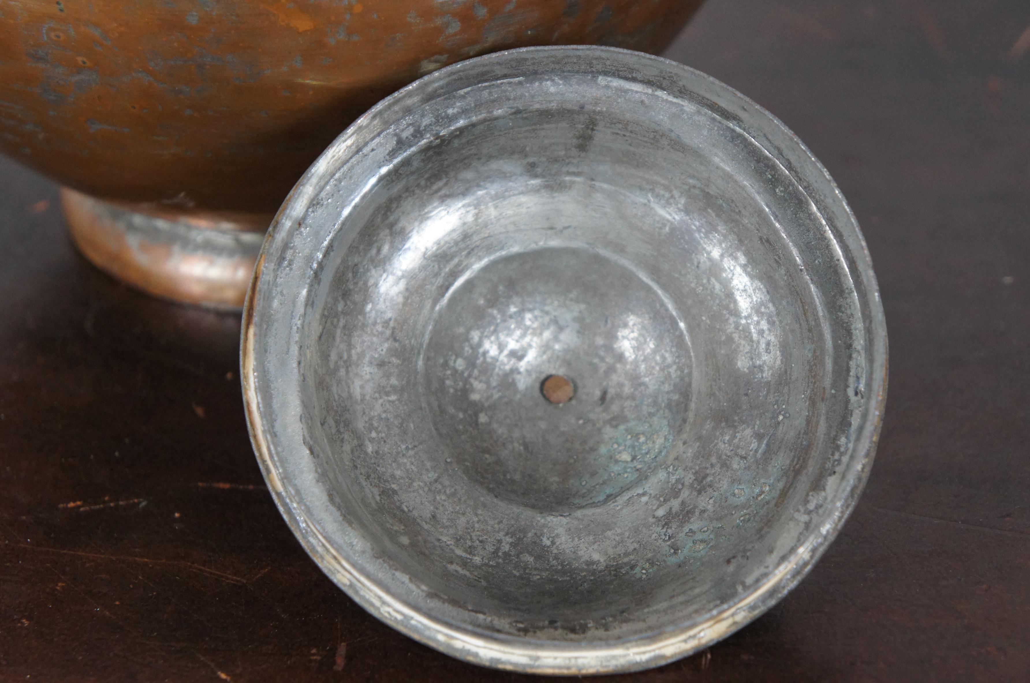 Antique Turkish Hammered Copper Gooseneck Tea Kettle Coffee Pot 4