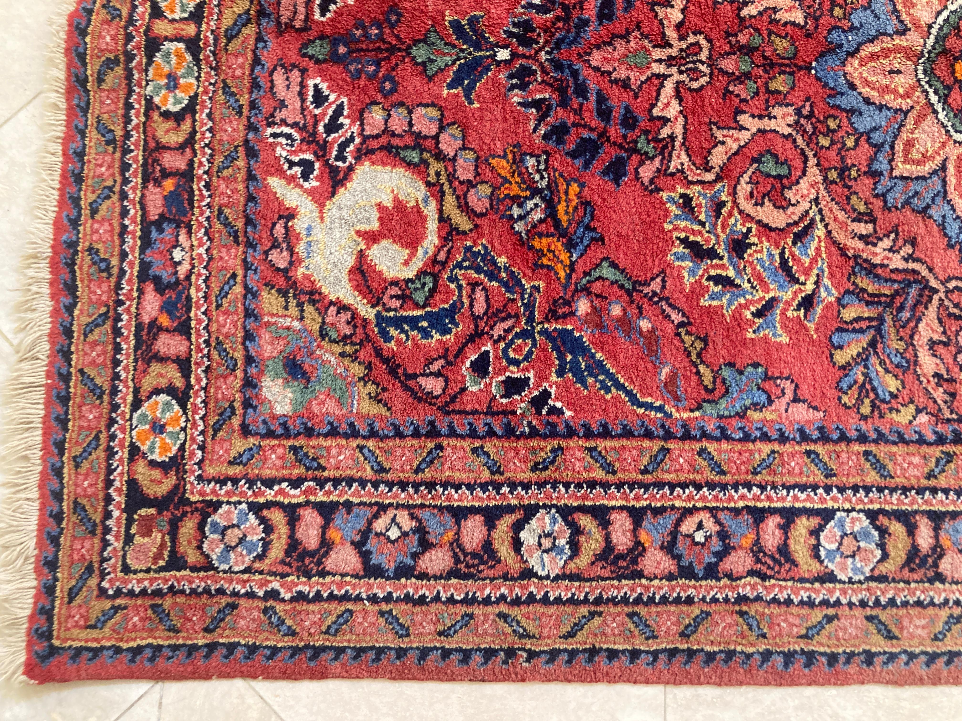 Moorish Antique Turkish Hand-Knotted Ethnic Rug, 1940 For Sale