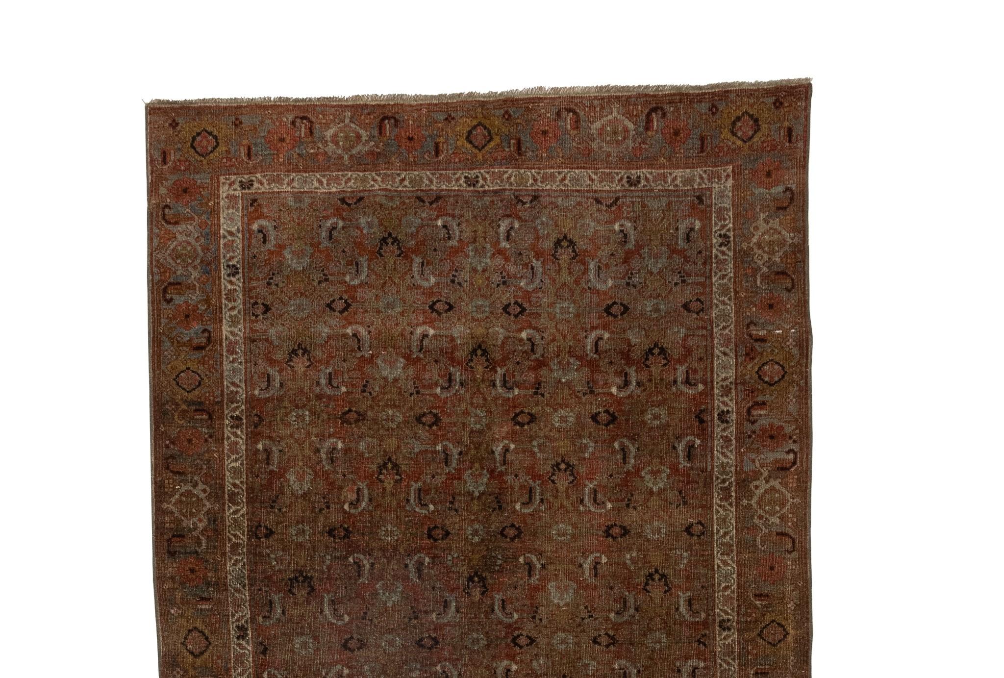 19th Century Antique Turkish Hand-Knotted Rug For Sale