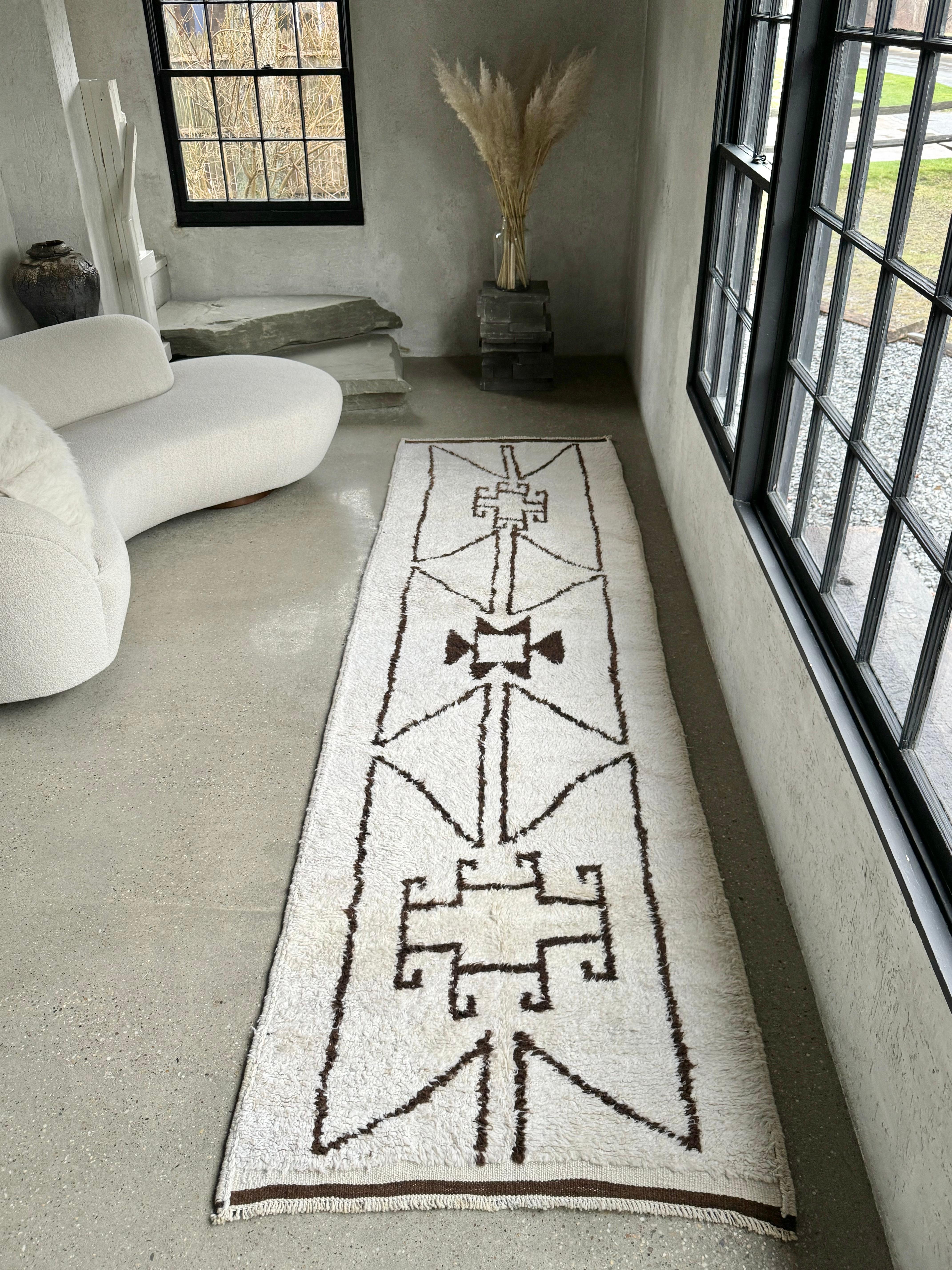 Antique Turkish Hand Knotted Wool Runner 6 For Sale 1
