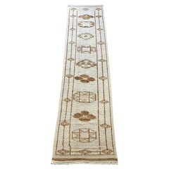Antique Turkish Hand Knotted Wool Runner 5