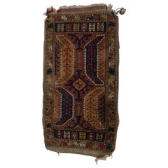 Antique Turkish Hand Knotted Wool Yastik Mat, circa 1900