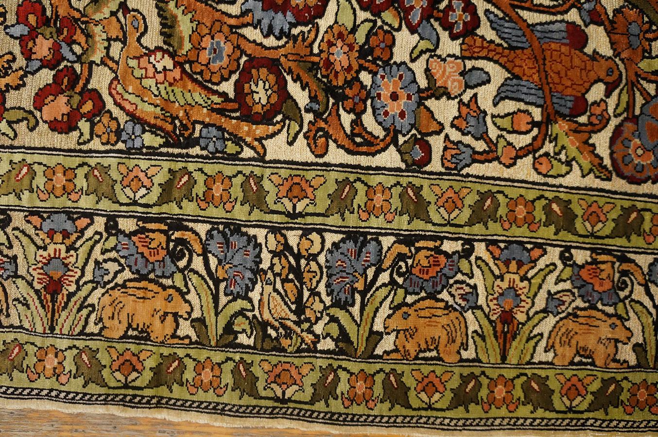 Mid  20th Century Silk Turkish Hereke Carpet ( 2' x 3' - 60 x 90 cm ) For Sale 8