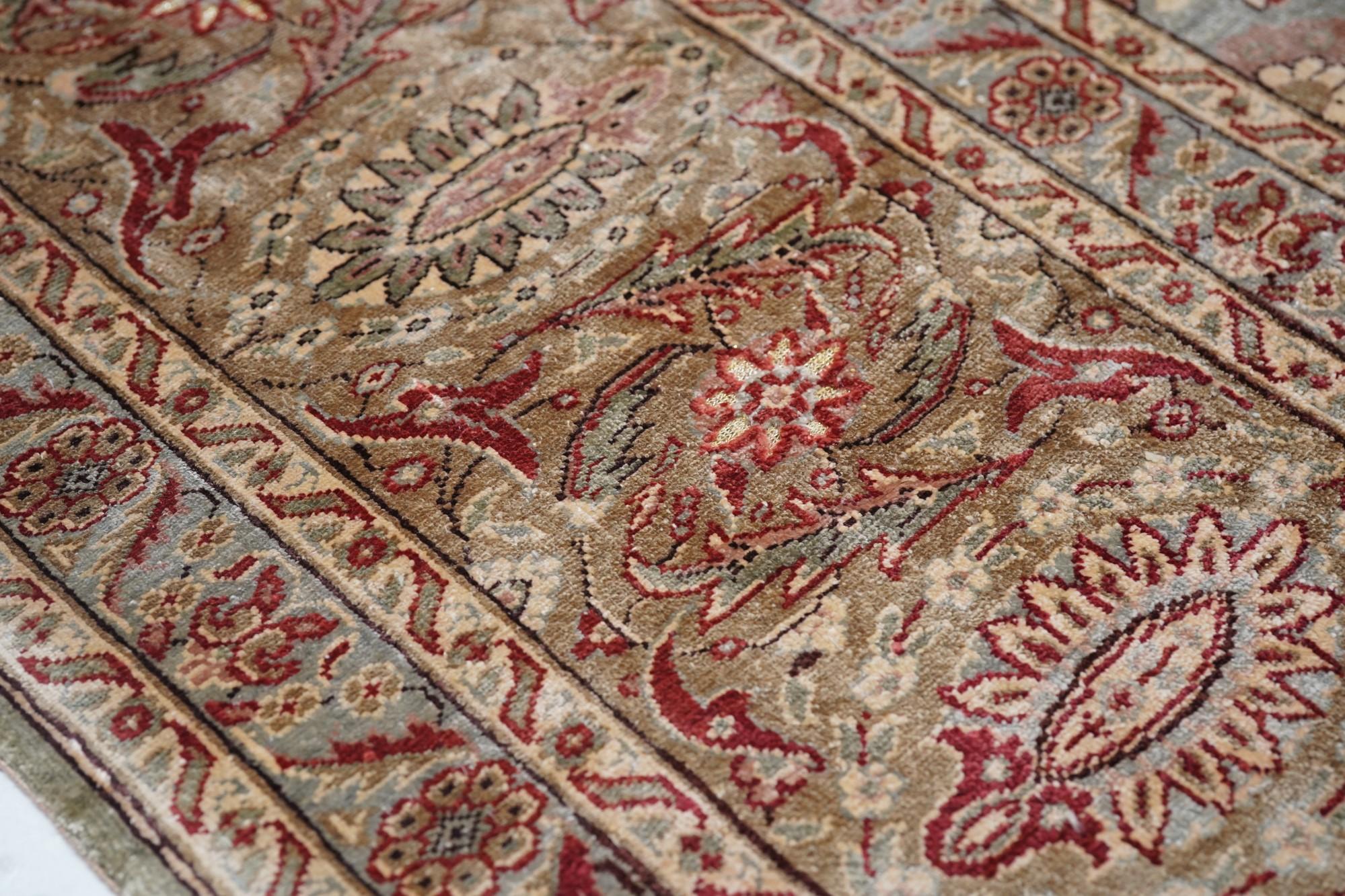 Early 20th Century Antique Turkish Hereke Rug  For Sale