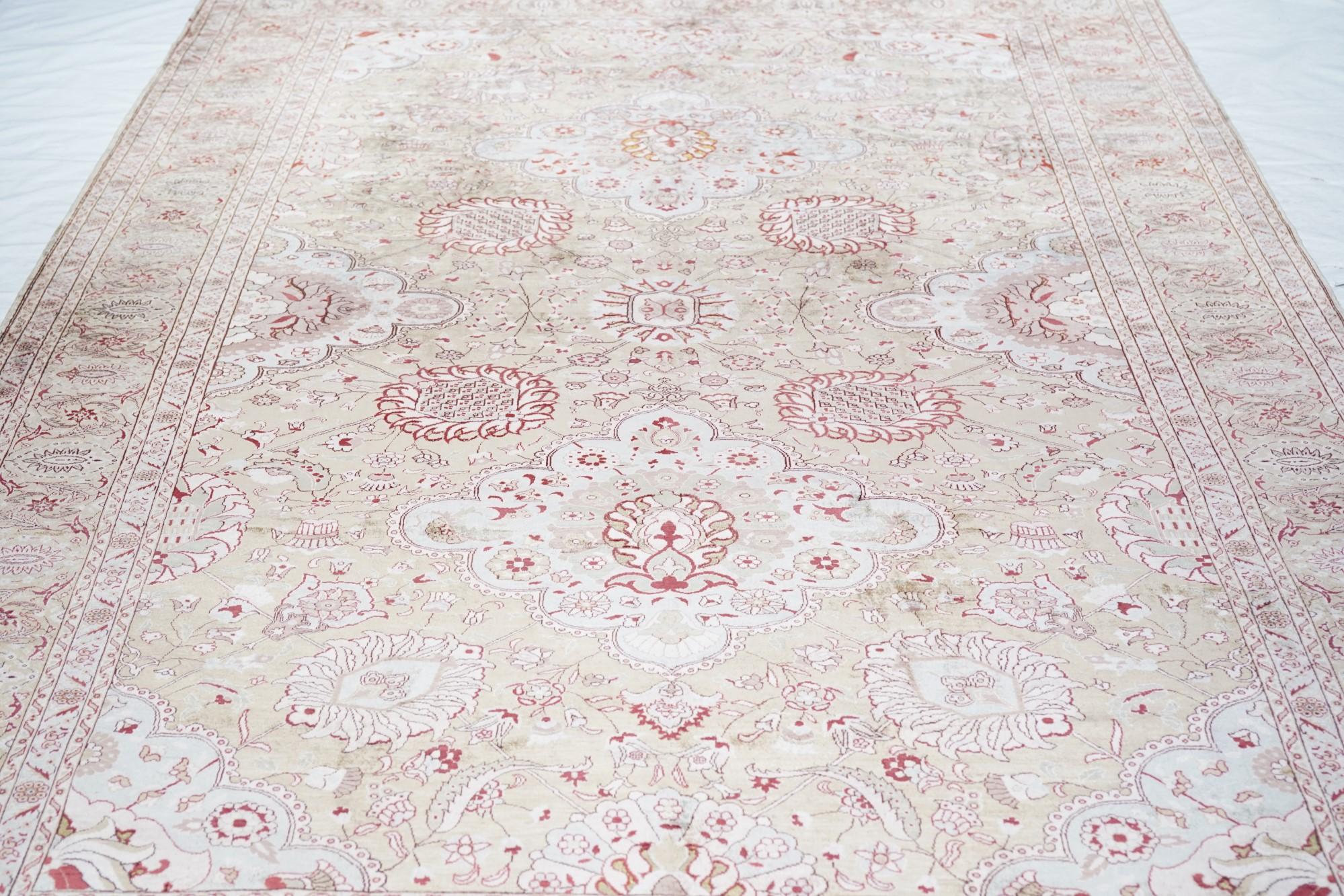 Antique Turkish Hereke Rug 6'7'' x 9'10'' For Sale 3