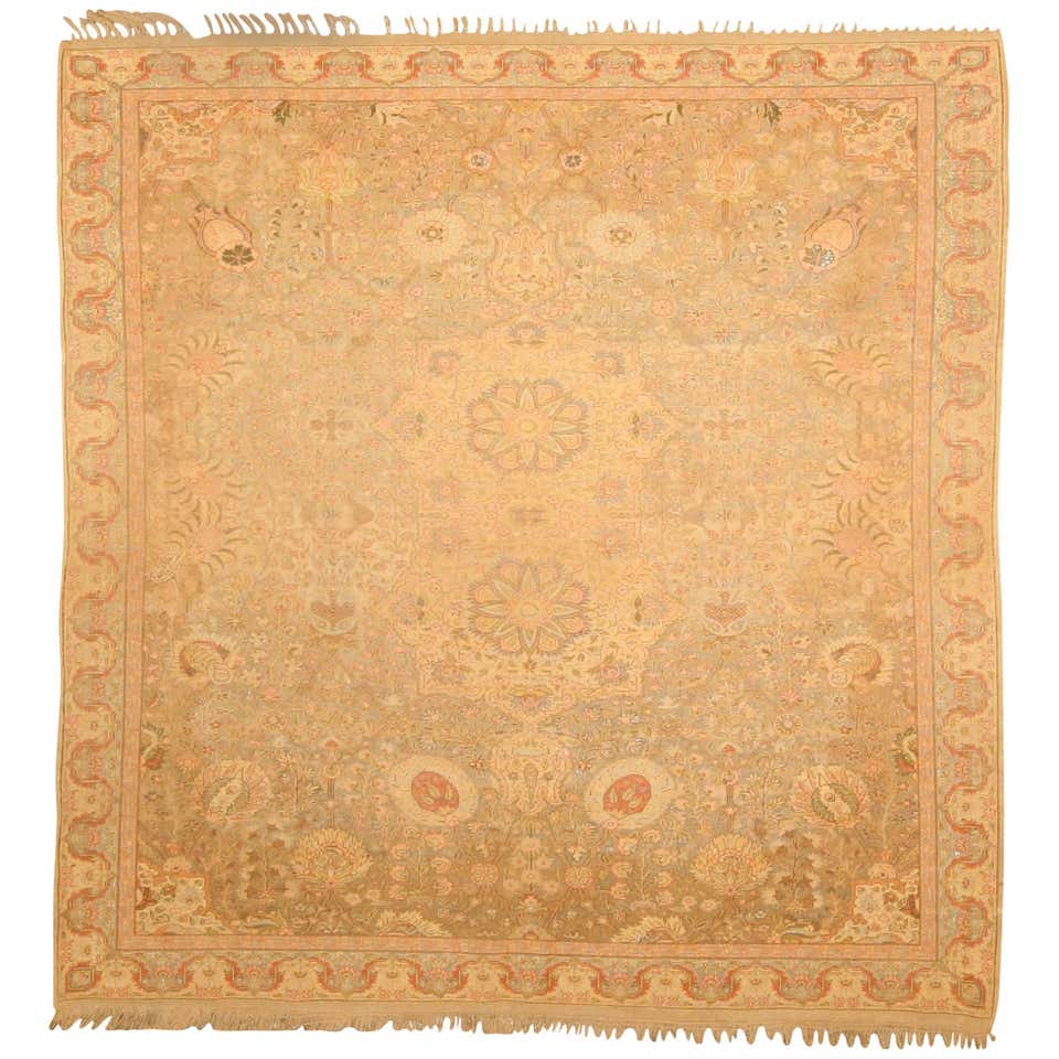 Antique Turkish Silk Hereke Rug at 1stDibs