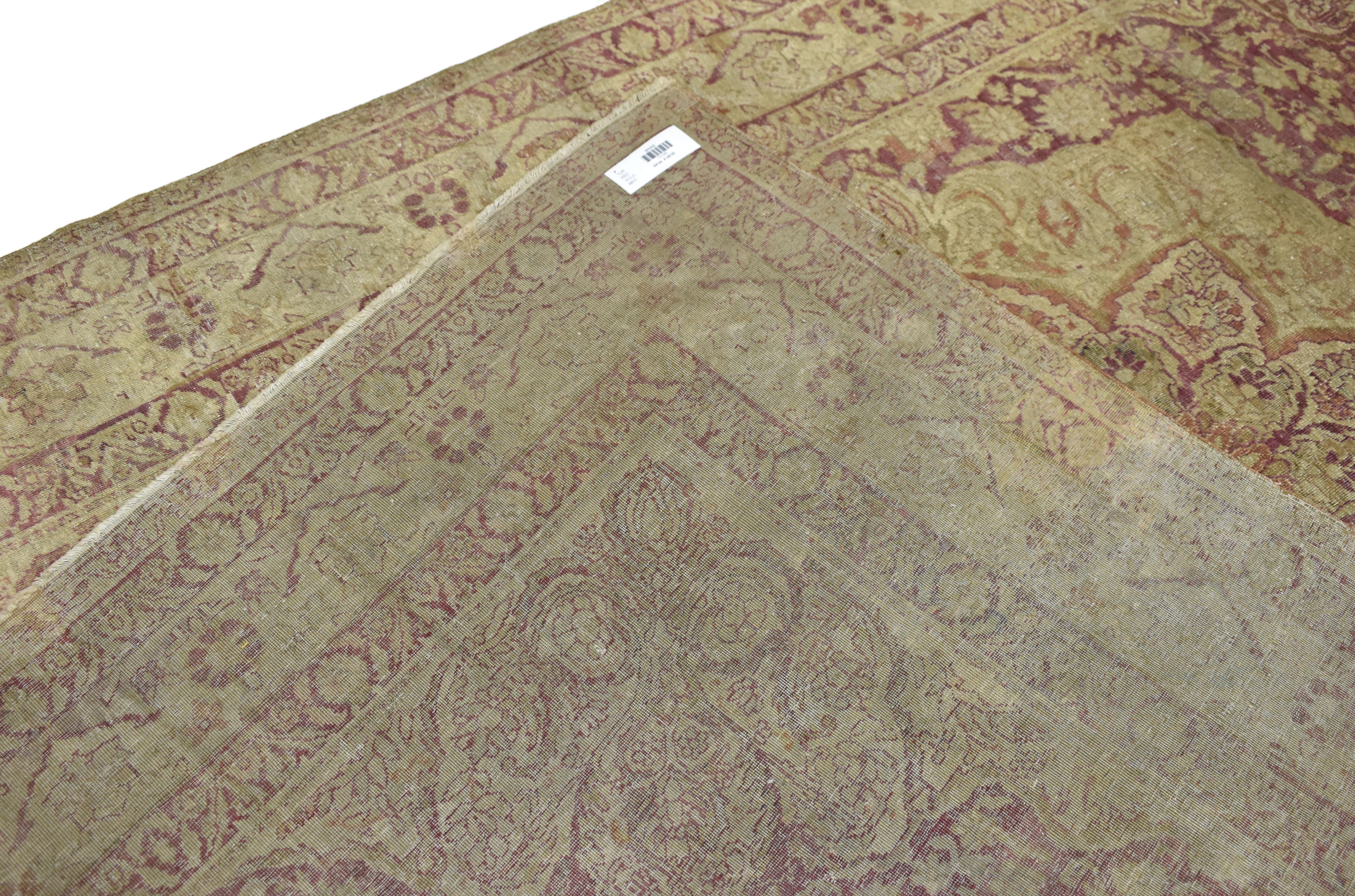 Tappeto antico turco Hereke con stile Art Nouveau in colori tenui in vendita 1