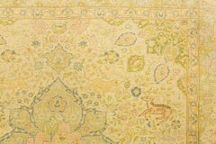 Antique Turkish Ivory Field Kaysery Silk Rug, 1900-1920