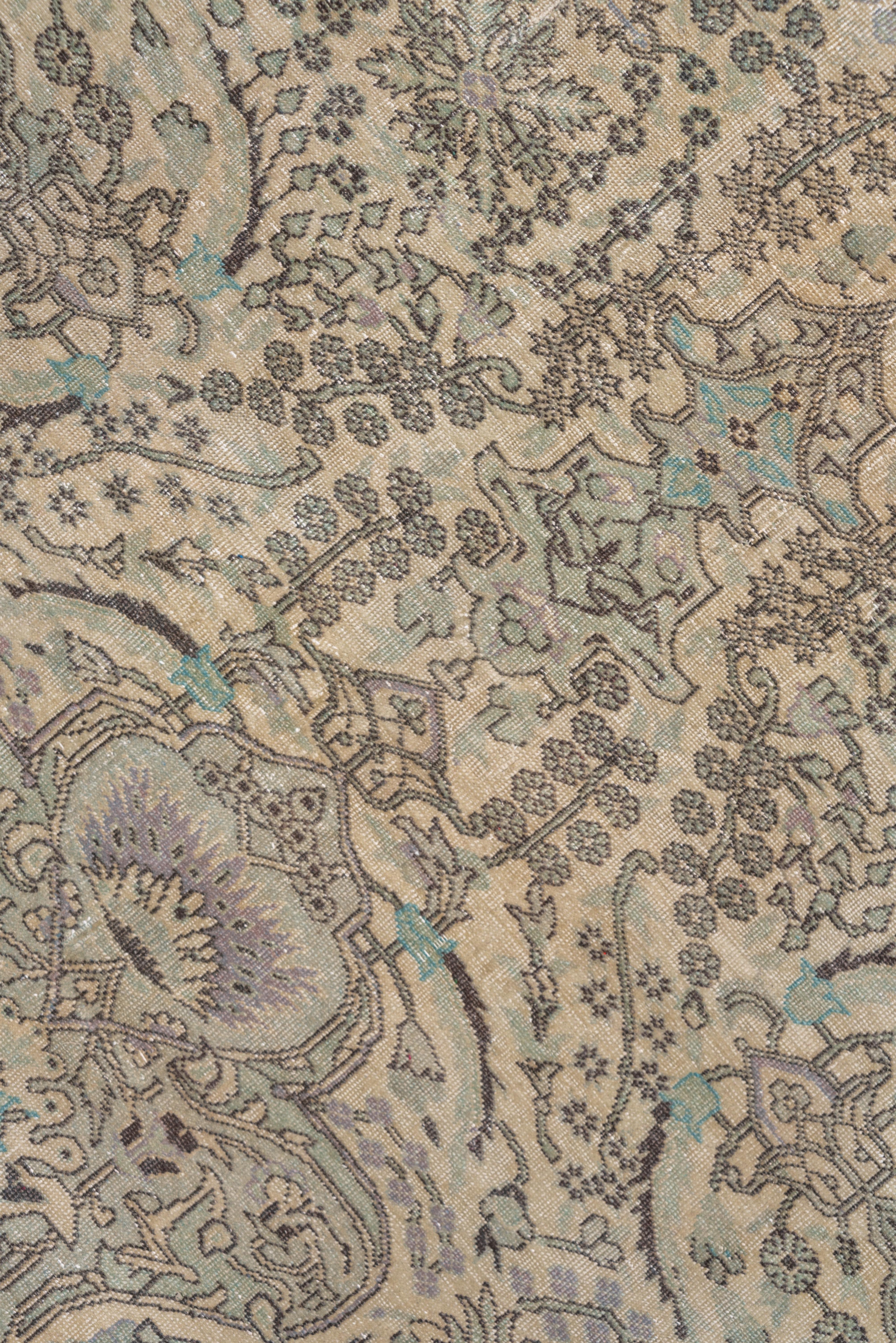 Rustic Antique Turkish Kaisary Carpet, Blue Palette For Sale
