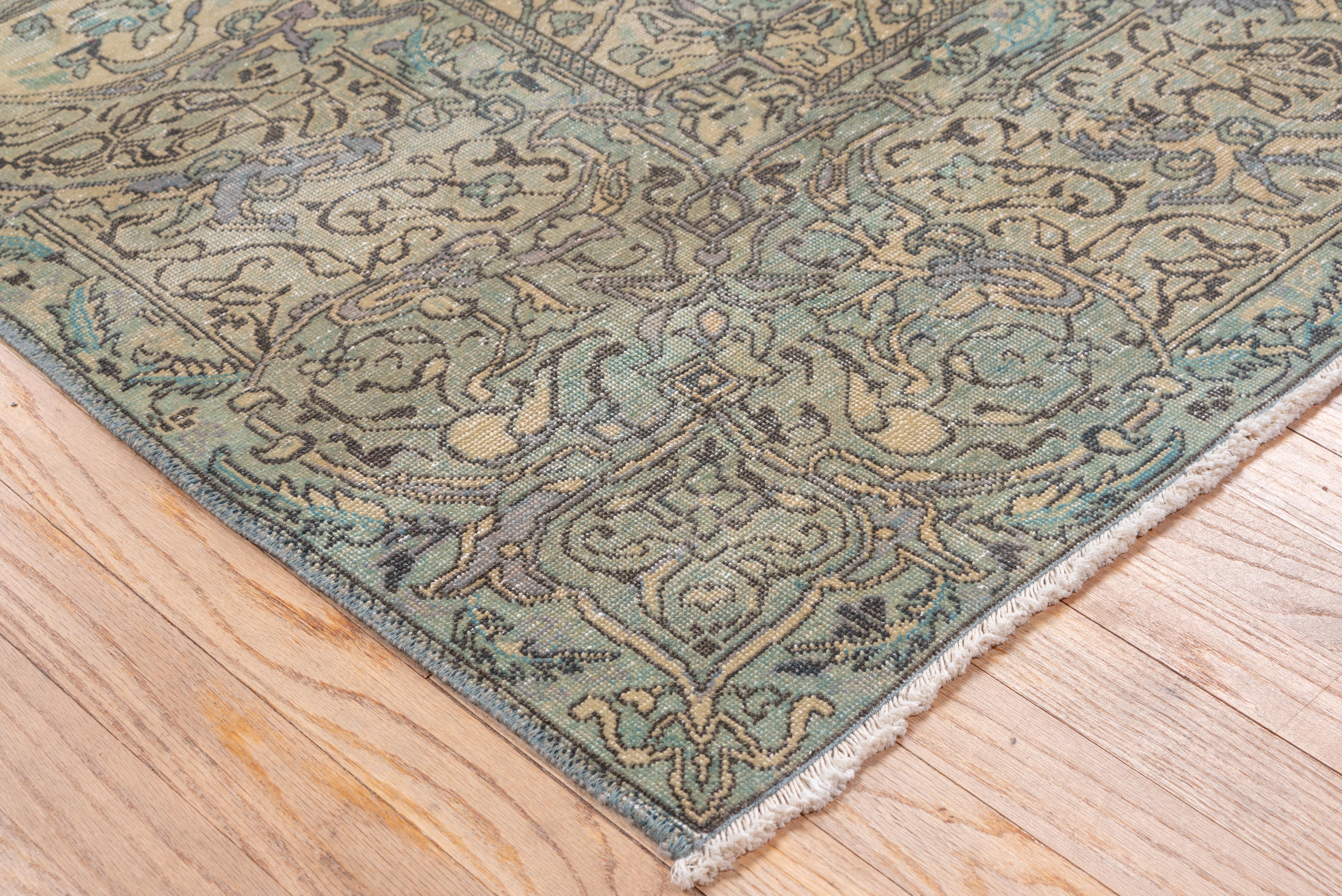 Wool Antique Turkish Kaisary Carpet, Blue Palette For Sale
