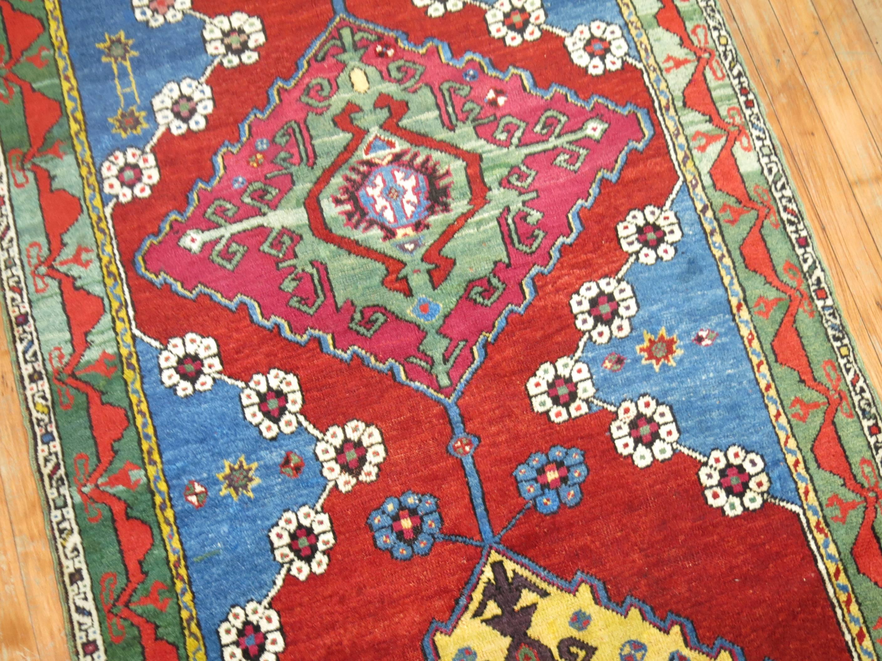 Antique Turkish Karapinar Runner In Excellent Condition For Sale In New York, NY