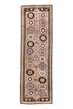 Antique Turkish Kars Runner with Geometric Medallions