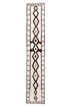 Antique Turkish Kars Runner with Stepped Diamond Medallion