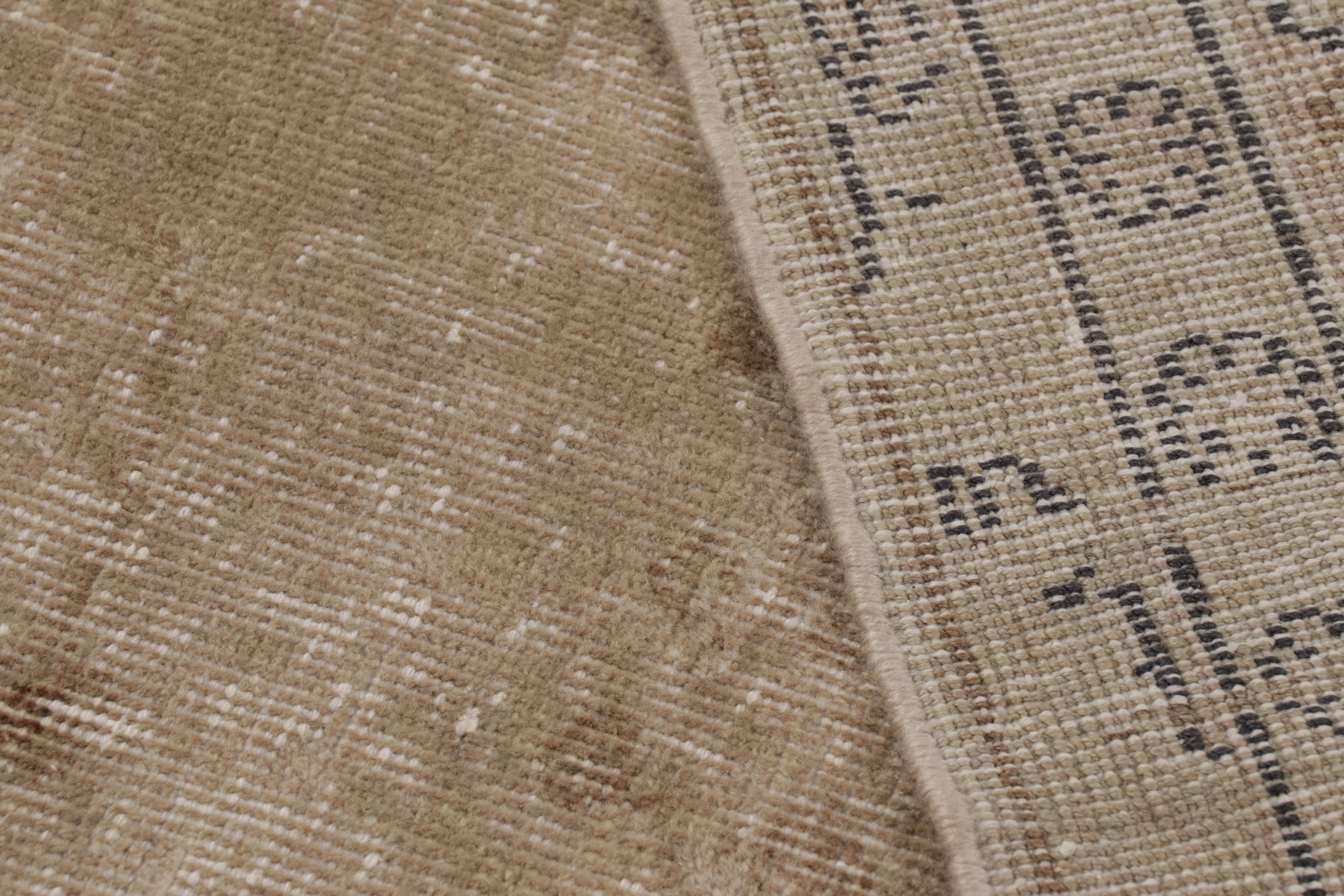 Noué à la main Tapis antique turc de Kayseri, médaillon beige-brun et fleurs - Rug & Kilim en vente