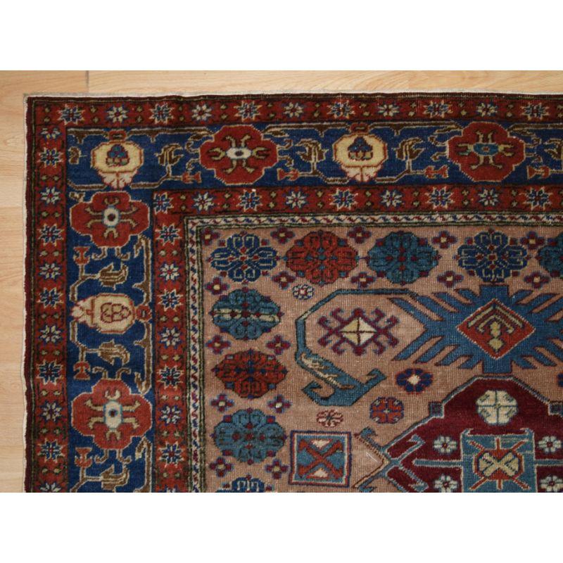 Antique Turkish Kayseri Rug with Traditional Caucasian 'Kuba' Region Design In Good Condition For Sale In Moreton-In-Marsh, GB