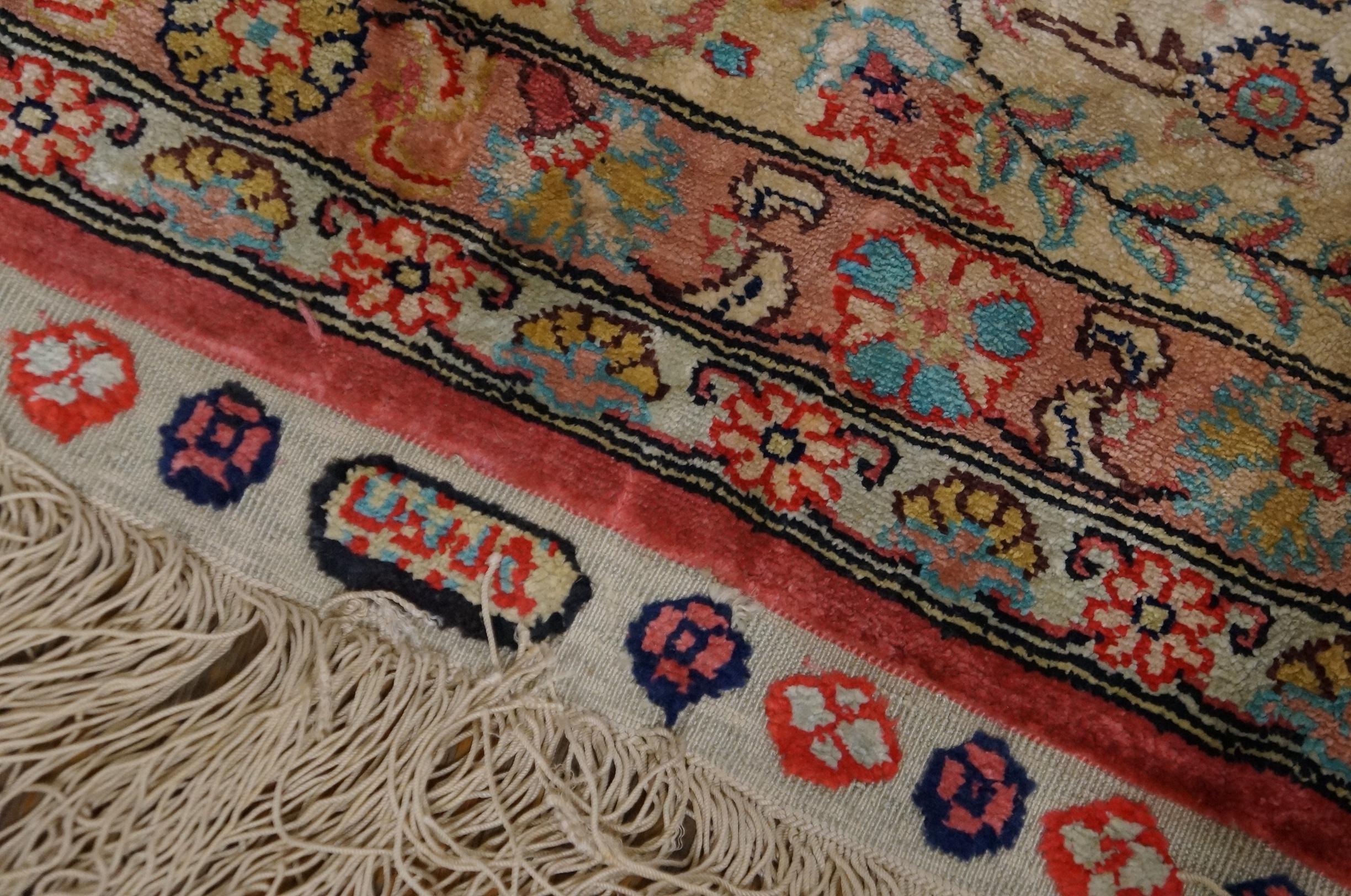 Antique tapis turc Kayseri - Soie, mesures : 7'6