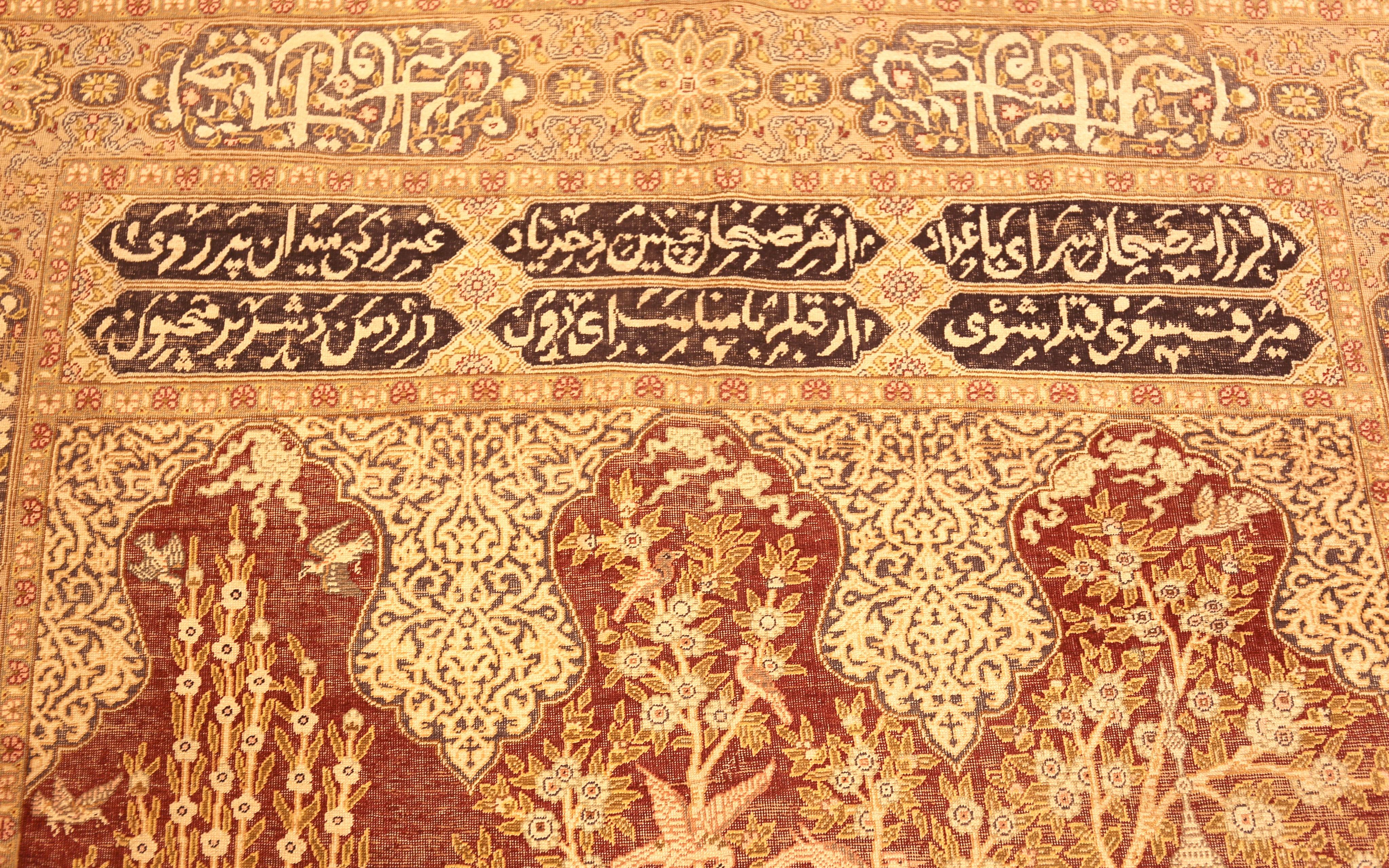Nazmiyal Collection Alfombra turca antigua de seda pictórica Keysari 4'5