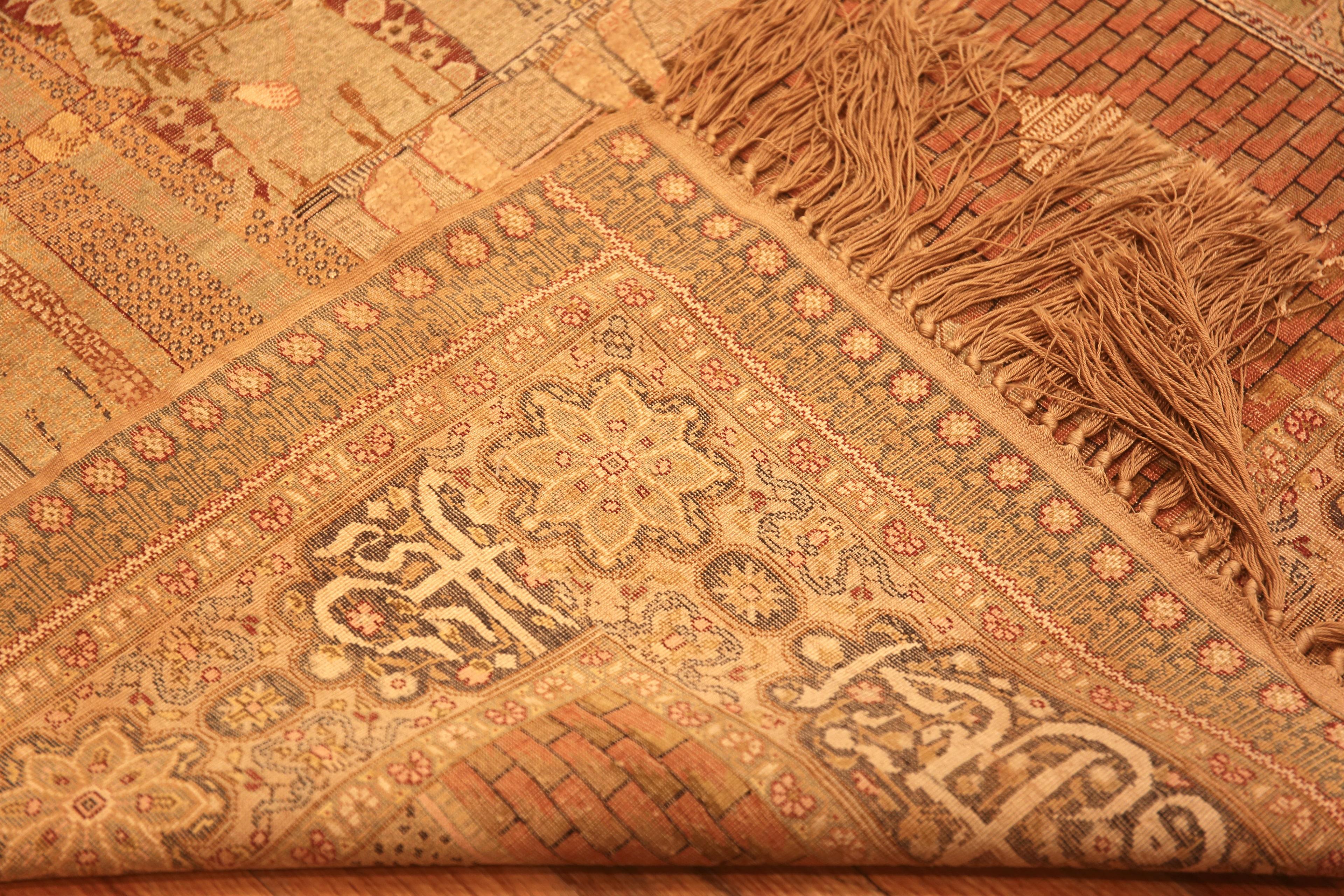 Nazmiyal Collection Alfombra turca antigua de seda pictórica Keysari 4'5