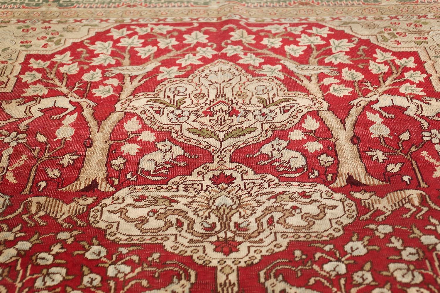 Hand-Knotted Antique Turkish Keysari Rug. Size: 6 ft 2 in x 8 ft 8 in (1.88 m x 2.64 m) For Sale