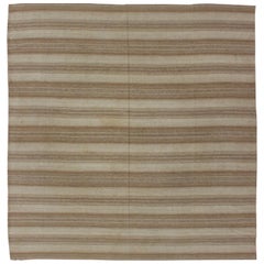 Multi Paneled Antique Persian Kilim with Square-Shaped, in Taupe, Light Brown 