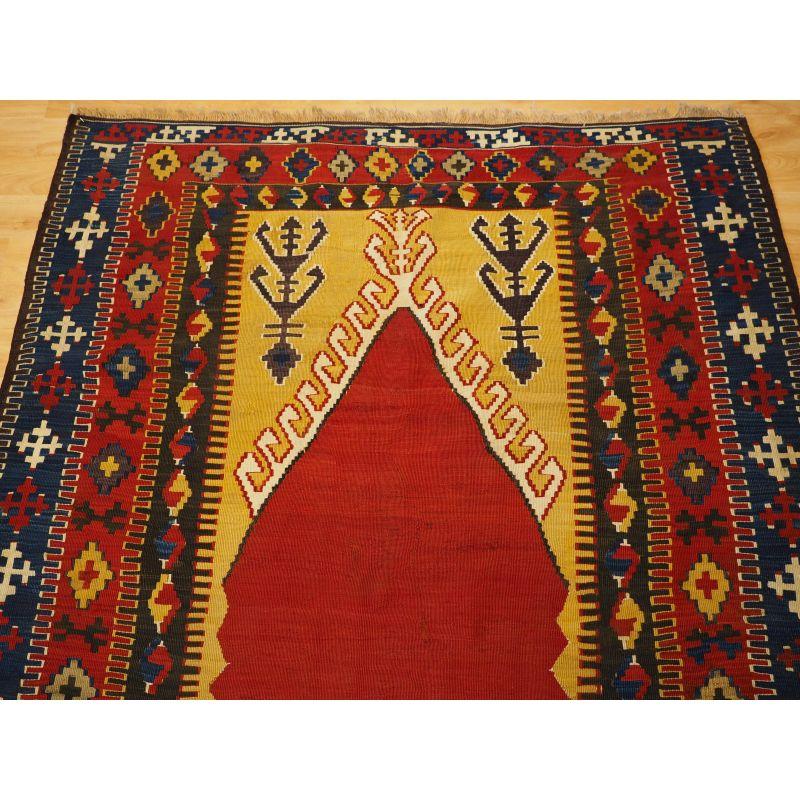 Antique Turkish Kilim from the Obruk Region In Good Condition For Sale In Moreton-In-Marsh, GB
