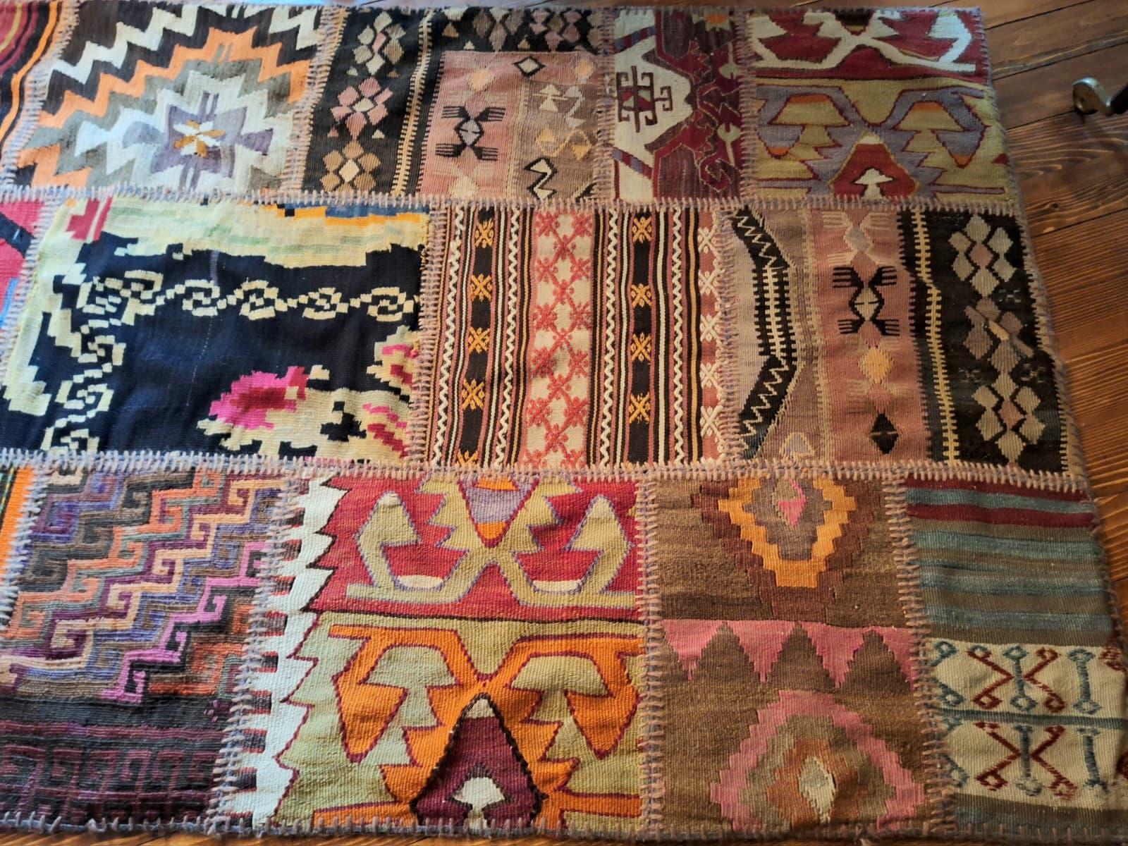 Kilim turco antico  Patch Work In condizioni buone in vendita a Los Angeles, CA