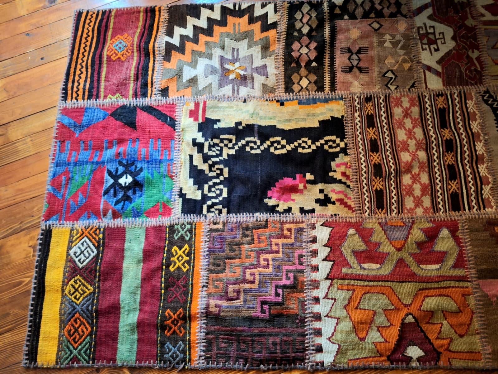 Kilim turco antico  Patch Work in vendita 1