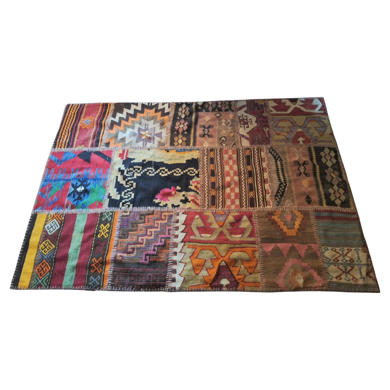 Kilim turco antico  Patch Work in vendita