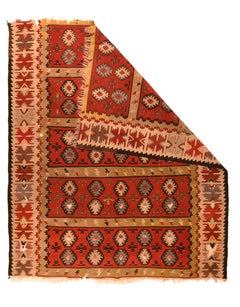 Antique Turkish Kilim Rug 4'5'' x 5'4''