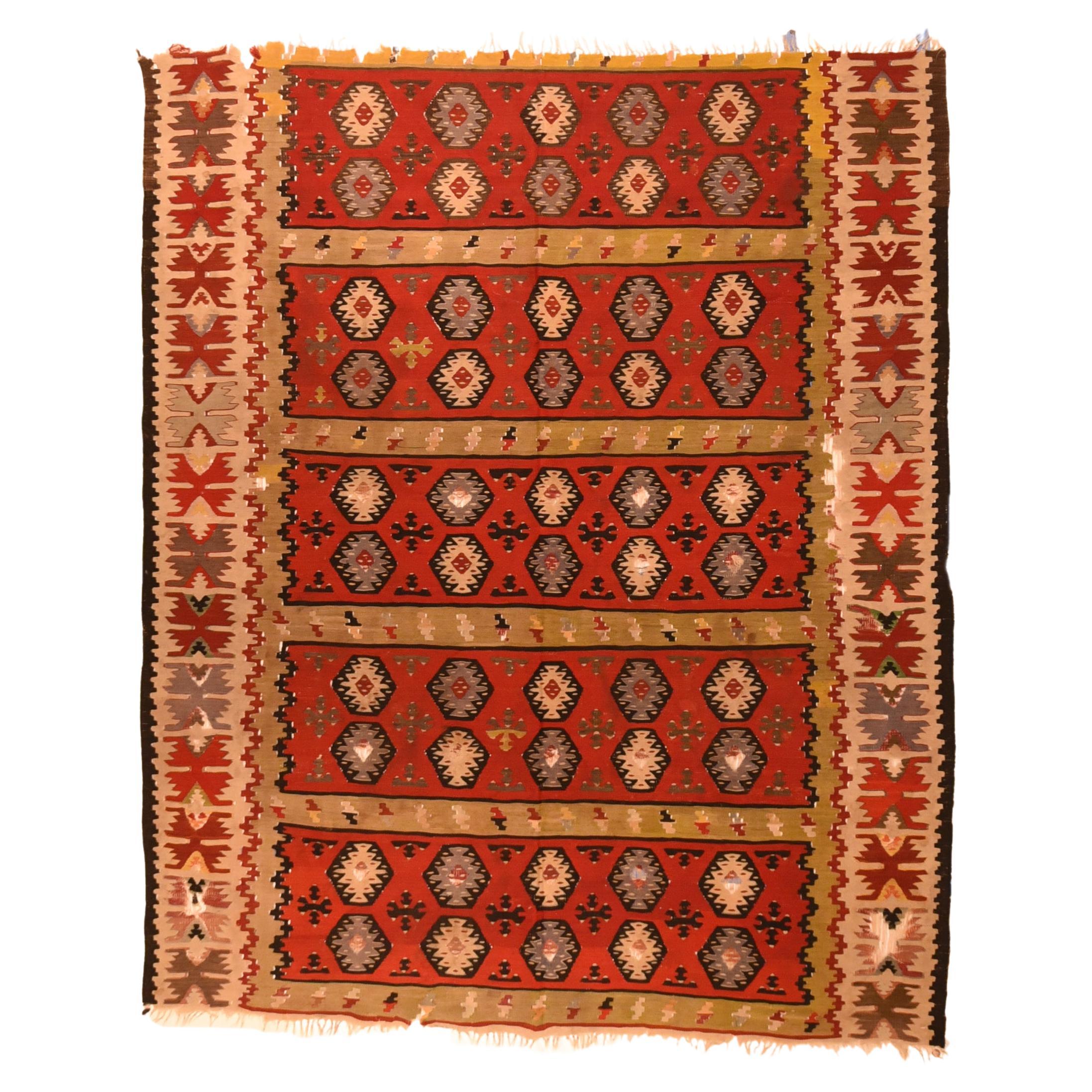 Antique Turkish Kilim Rug For Sale