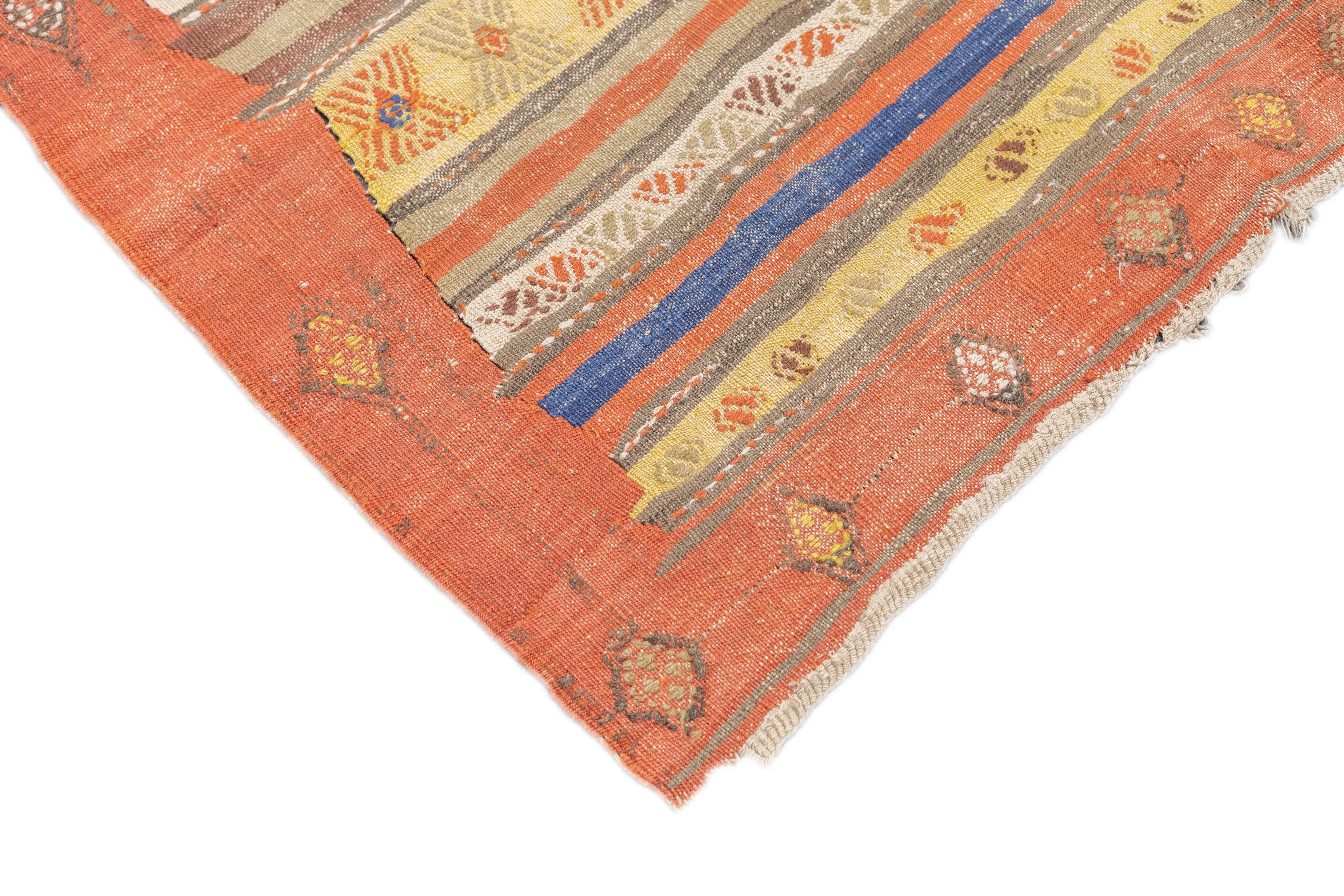 Antiker türkischer Kelim-Teppich 4'9'' x 10'5'' (Handgeknüpft) im Angebot