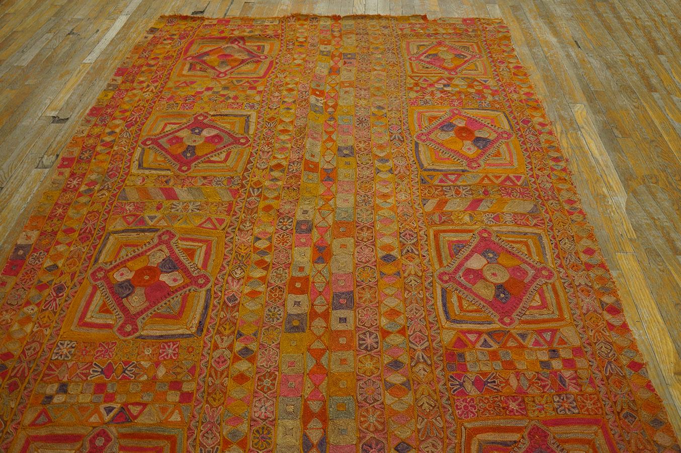 Hand-Woven 1970s Marsh Arab Embroidery ( 5' 3'' x 8' - 160 x 245 cm ) For Sale