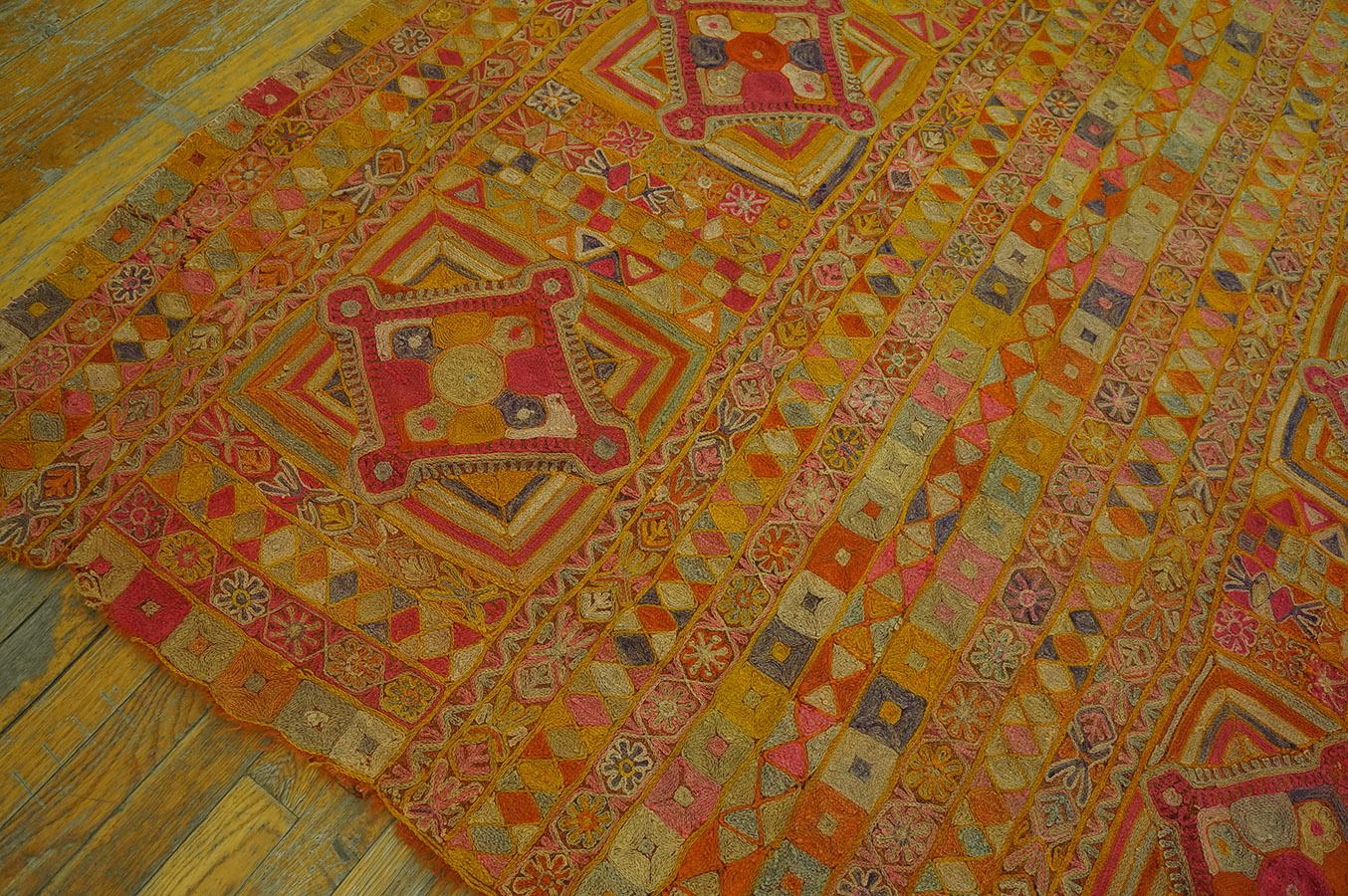 Wool 1970s Marsh Arab Embroidery ( 5' 3'' x 8' - 160 x 245 cm ) For Sale