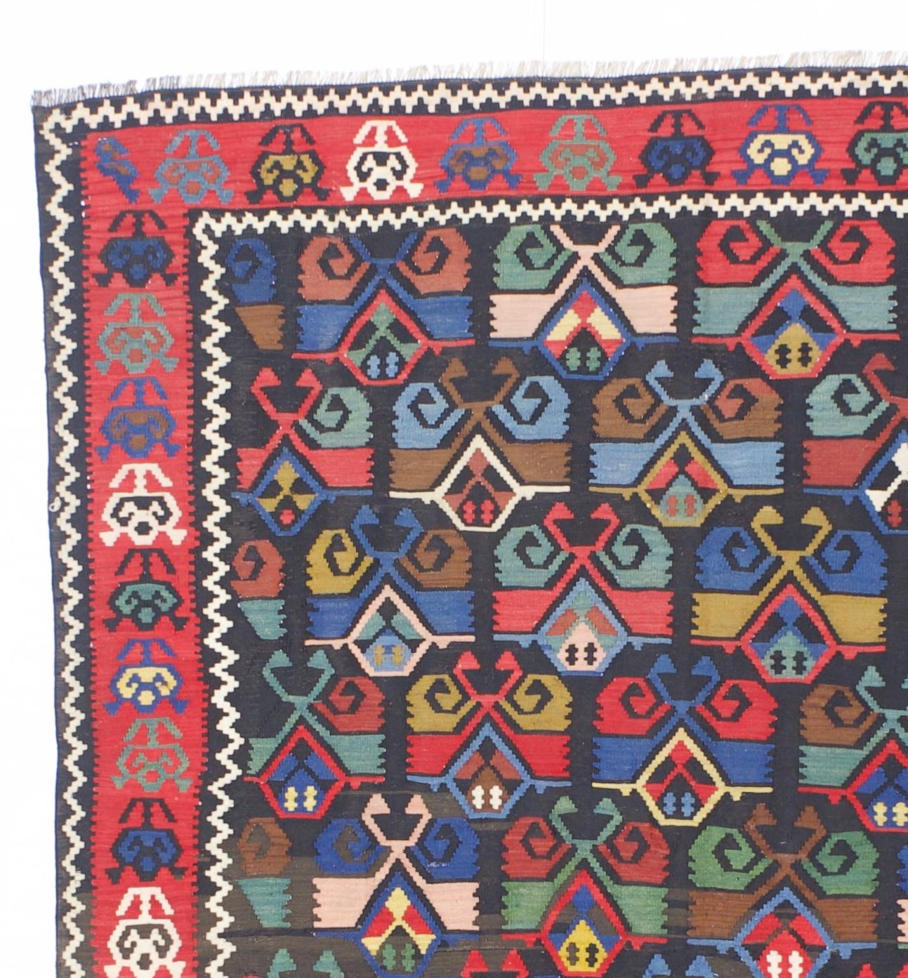 Antique Turkish Kilim Rug 5'6