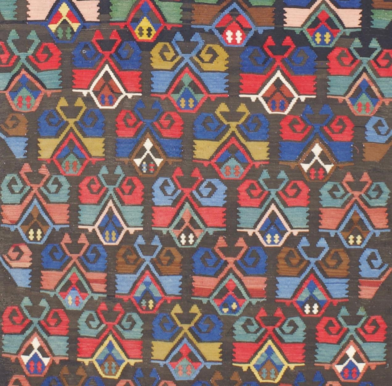 Wool Antique Turkish Kilim Rug 5'6