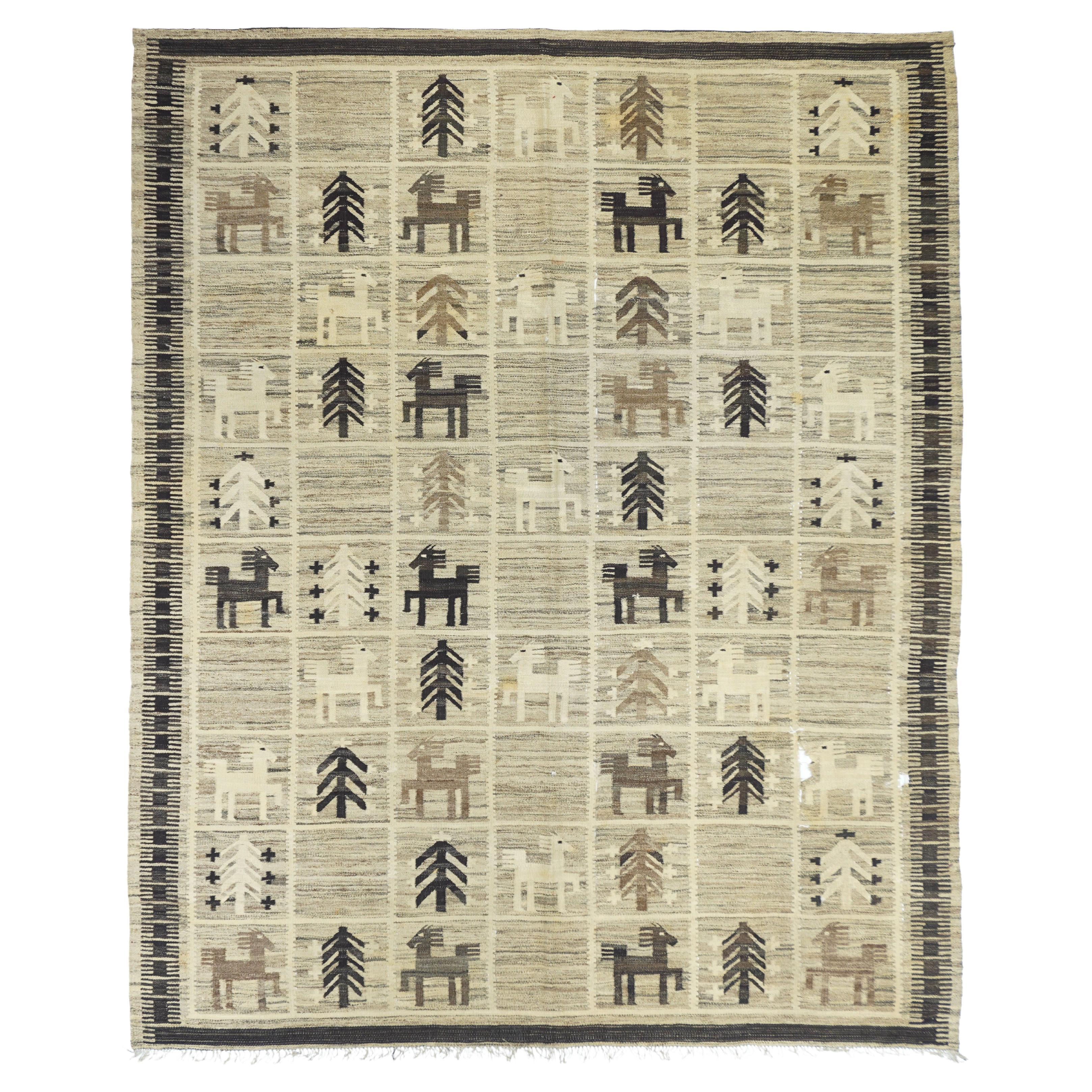 Antique Turkish Kilim Rug 5'7'' x 6'10''