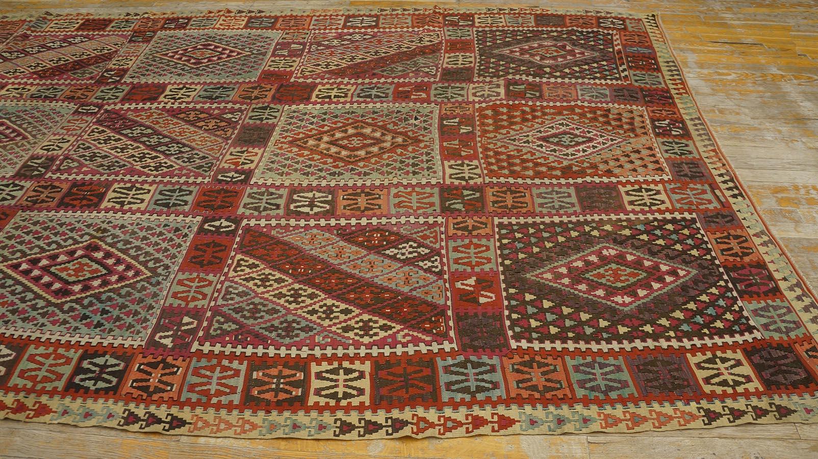 Wool 19th Century Turkish Sivas Kilim ( 6'4