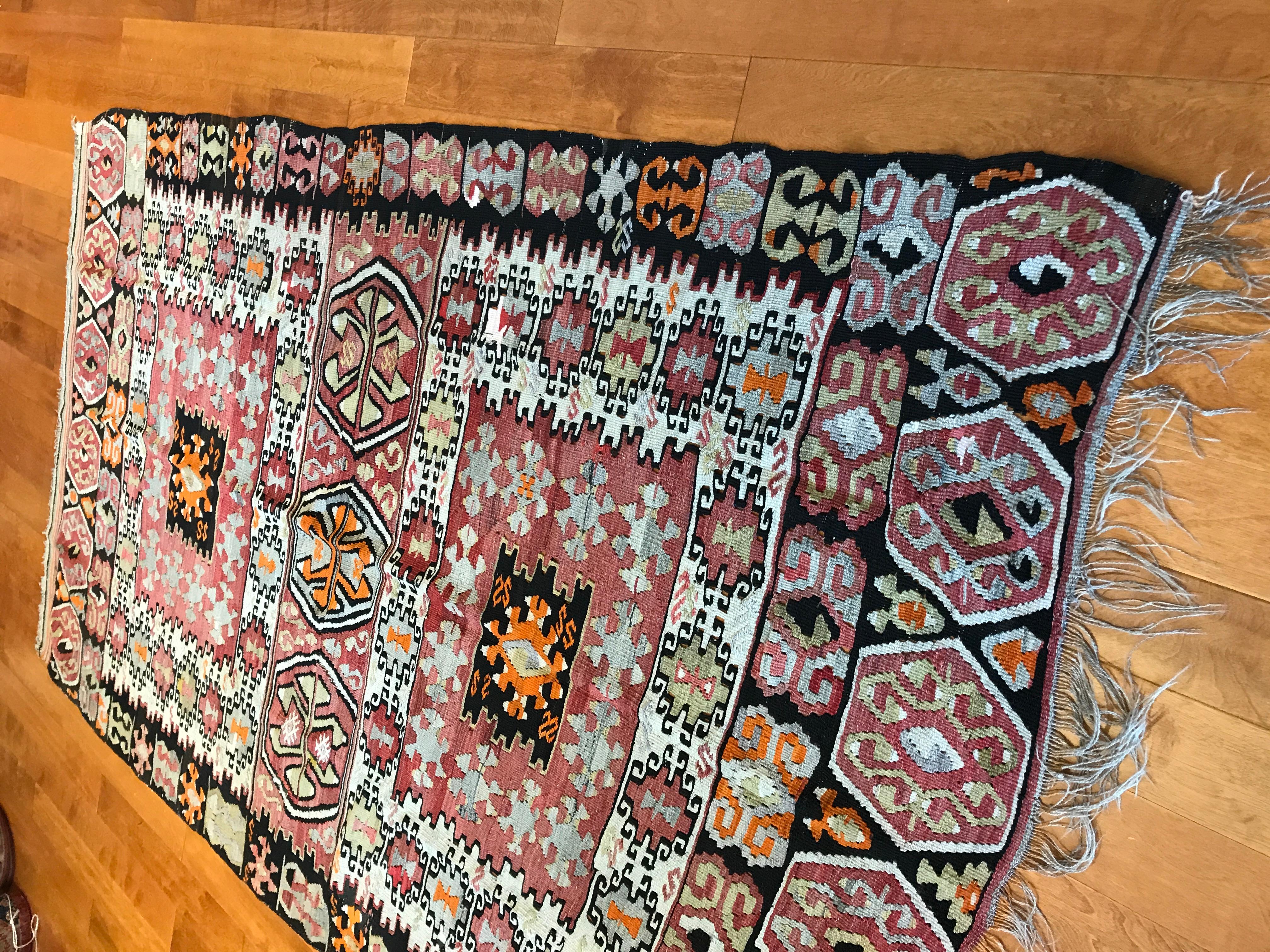 Antiker türkischer Kilim-Teppich im Angebot 2