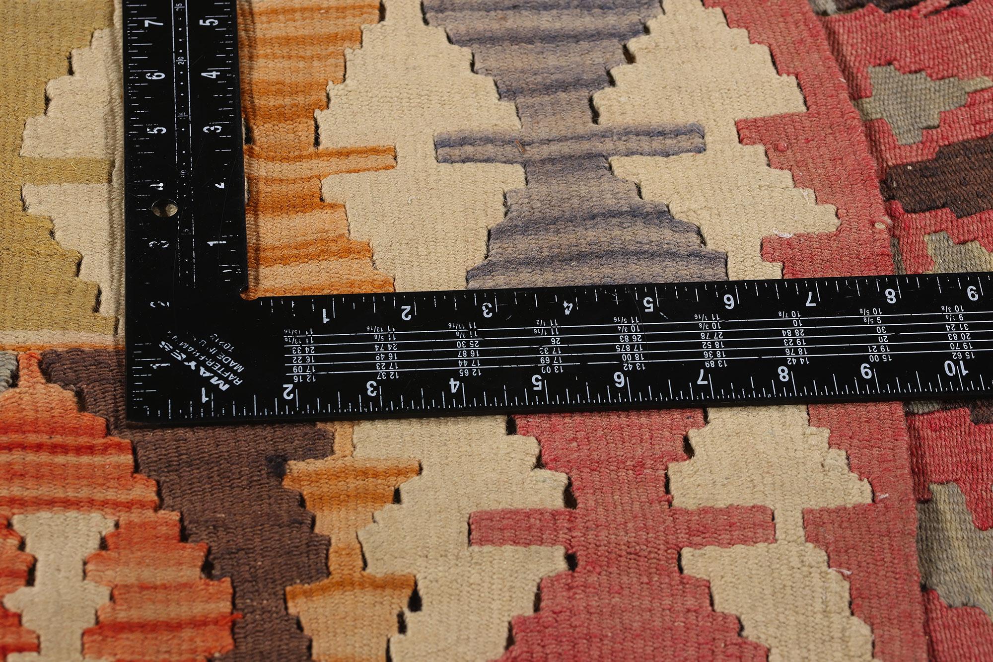 20th Century 1920’s Colorful Turkish Kilim Flatweave Carpet with Modern Tribal Style For Sale