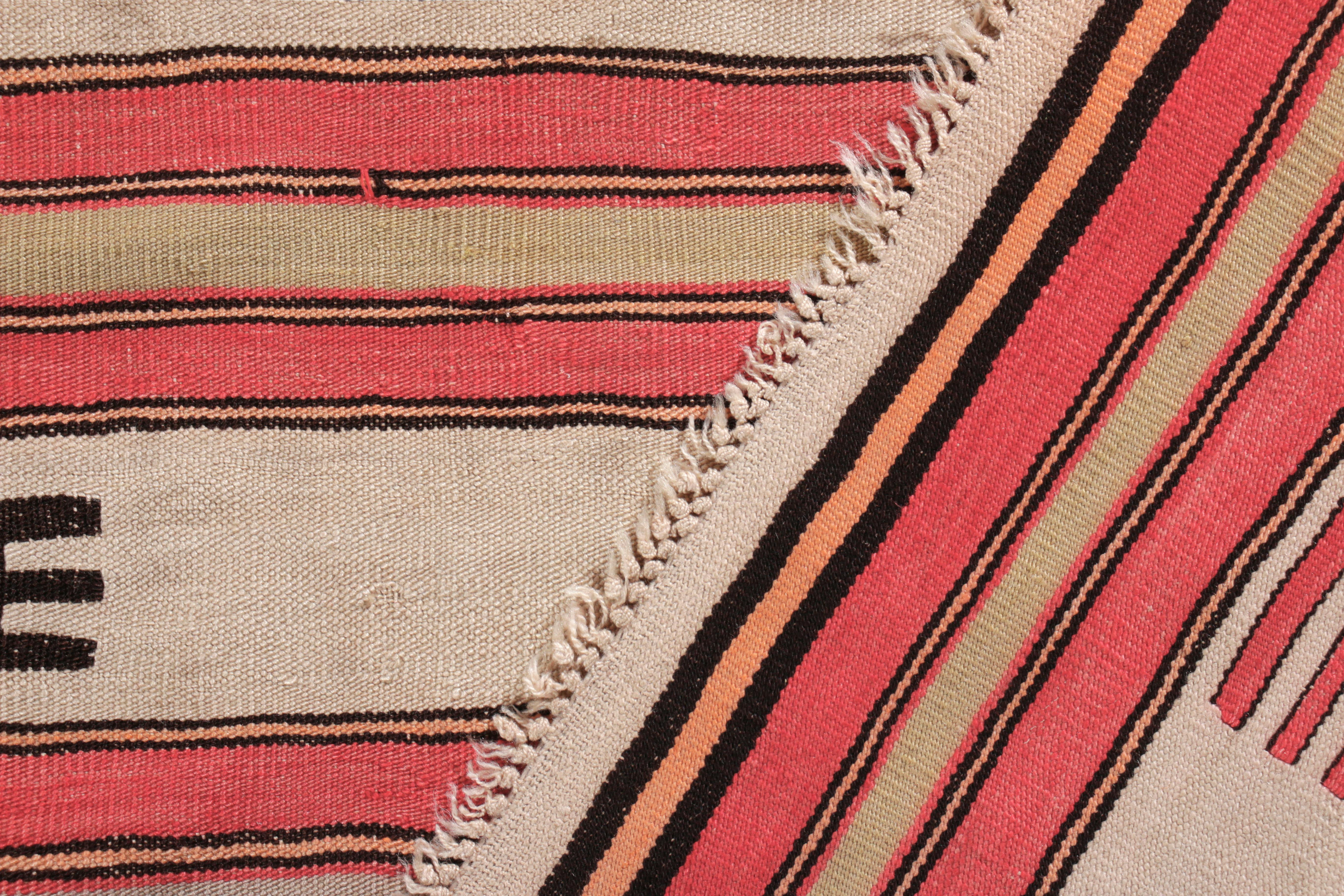 Late 19th Century Antique Turkish Kilim Rug in Red, Beige and Black For Sale