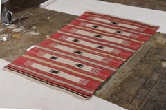 Antique Turkish Kilim Rug in Red, Beige and Black