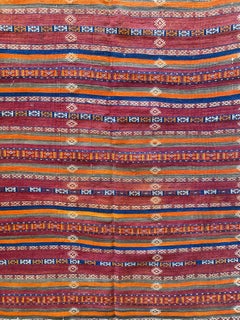 Antique Turkish Kilim Rug, Tribal Motifs, Striking Colour, Early 20th Century